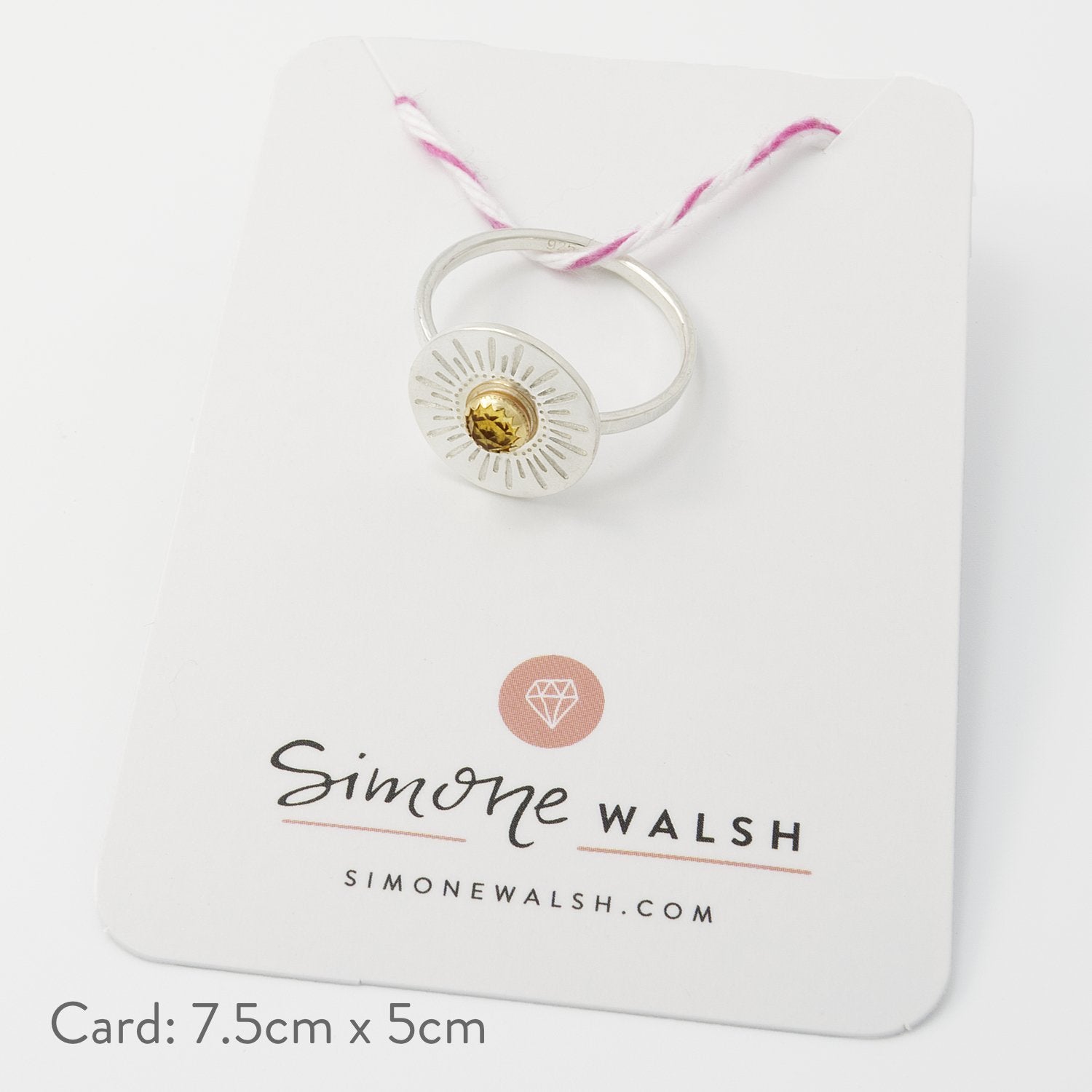 Sunburst & citrine amulet ring - Simone Walsh Jewellery Australia