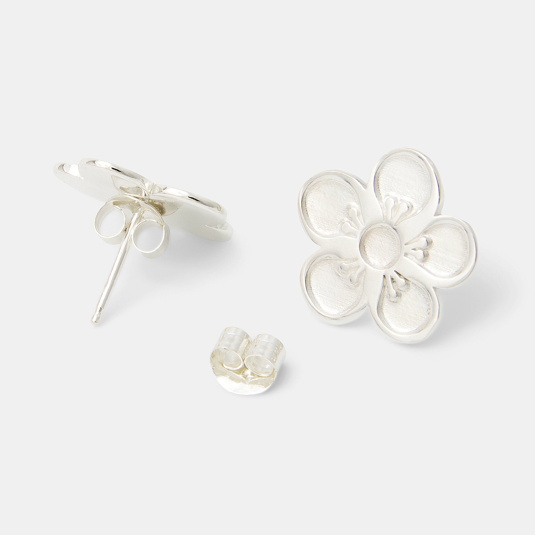 Tea Tree Flower Silver Stud Earrings - Simone Walsh Jewellery Australia