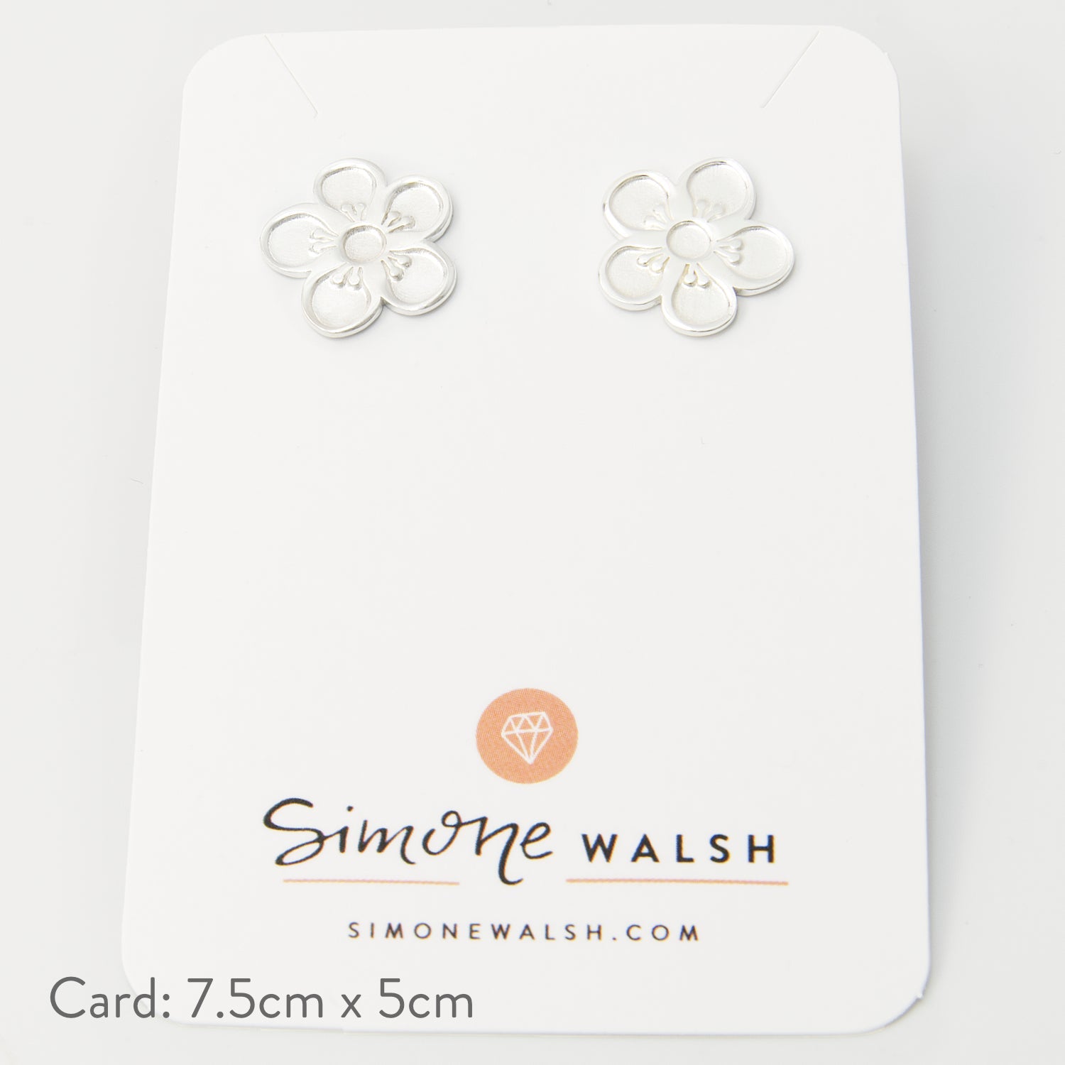 Tea Tree Flower Silver Stud Earrings - Simone Walsh Jewellery Australia