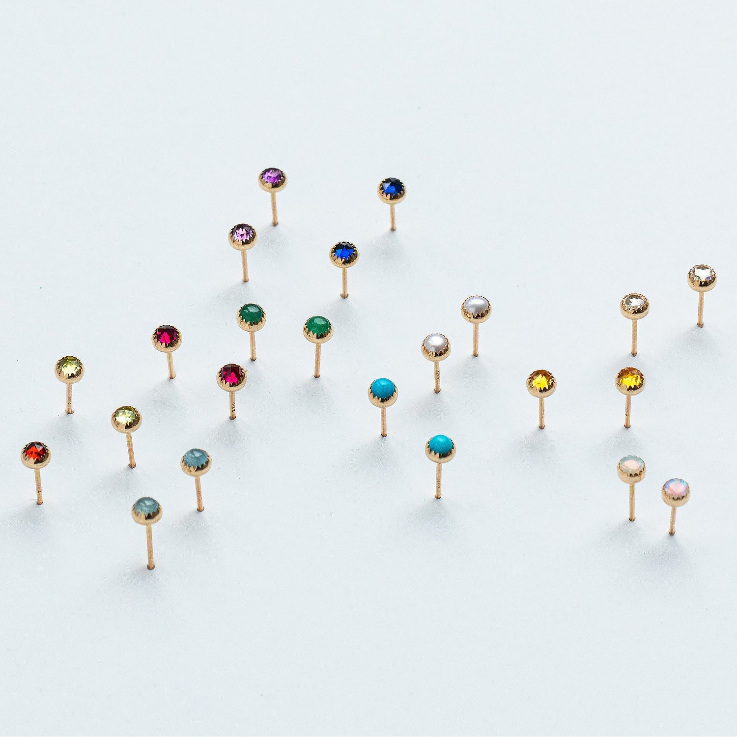 White topaz & solid gold stud earrings - Simone Walsh Jewellery Australia