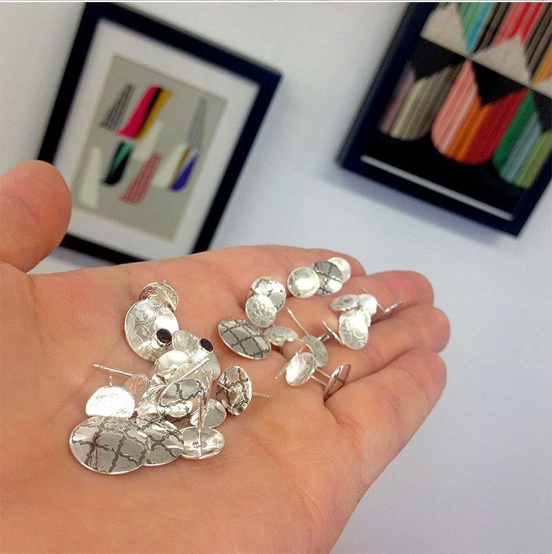 Making handmade silver earrings - Simone Walsh Jewellery