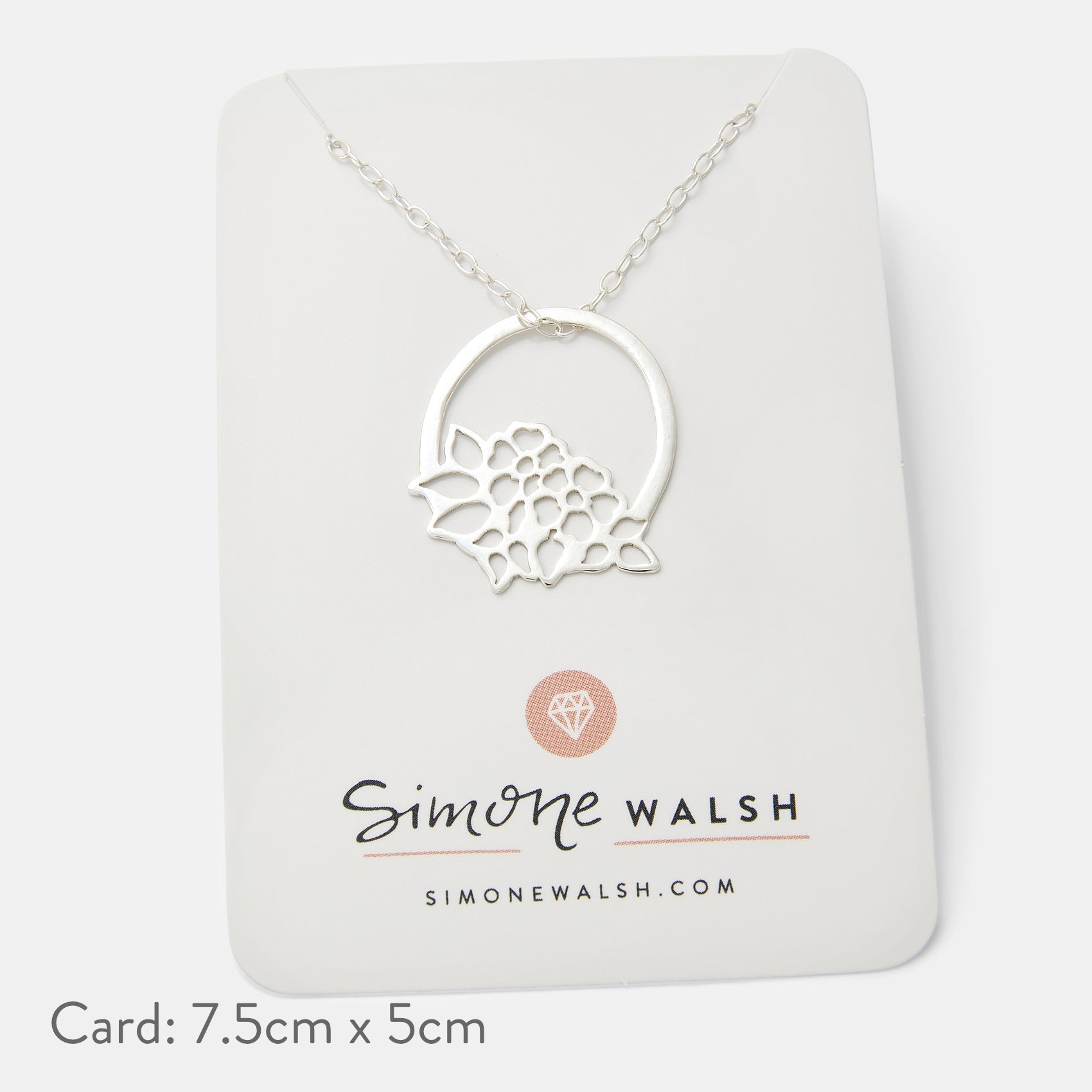 Basket of Flowers Sterling Silver Pendant Necklace - Simone Walsh Jewellery Australia