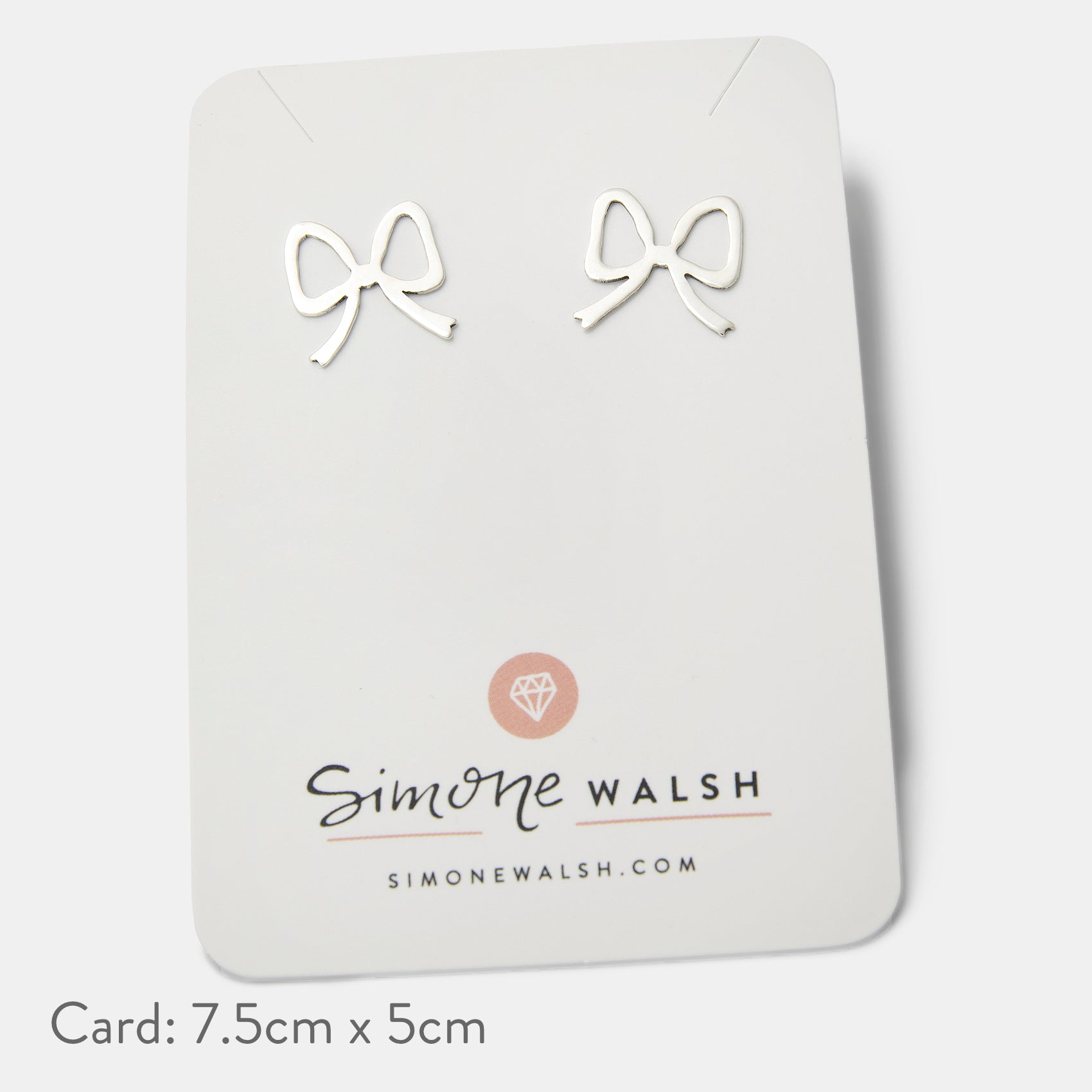Ribbon Bow Sterling Silver Stud Earrings