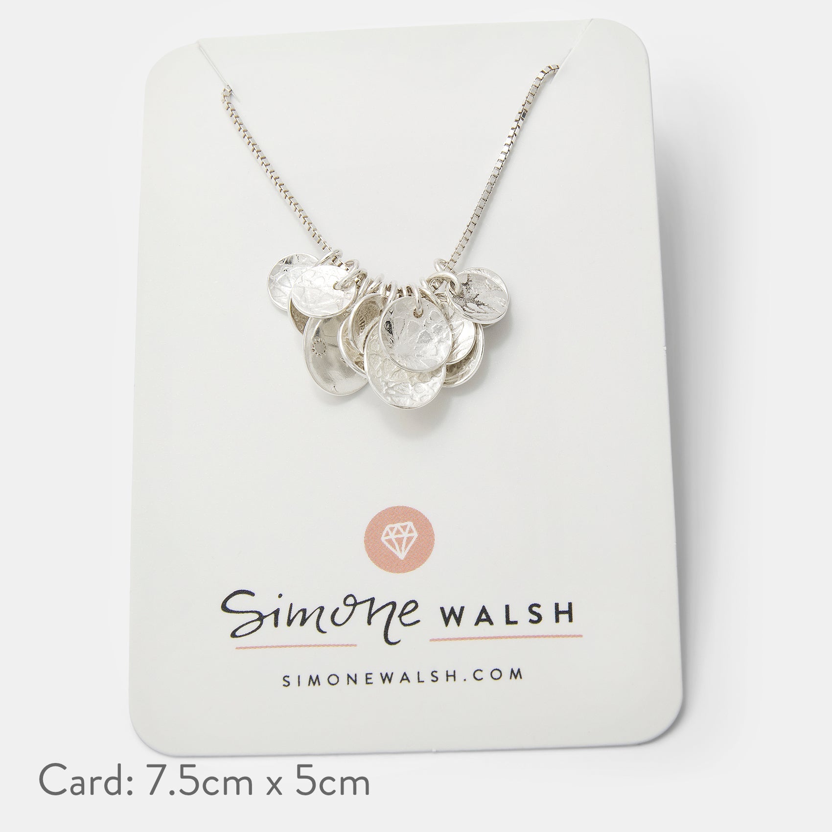 Etched Sterling Silver Cluster Pendant Necklace - Simone Walsh Jewellery Australia