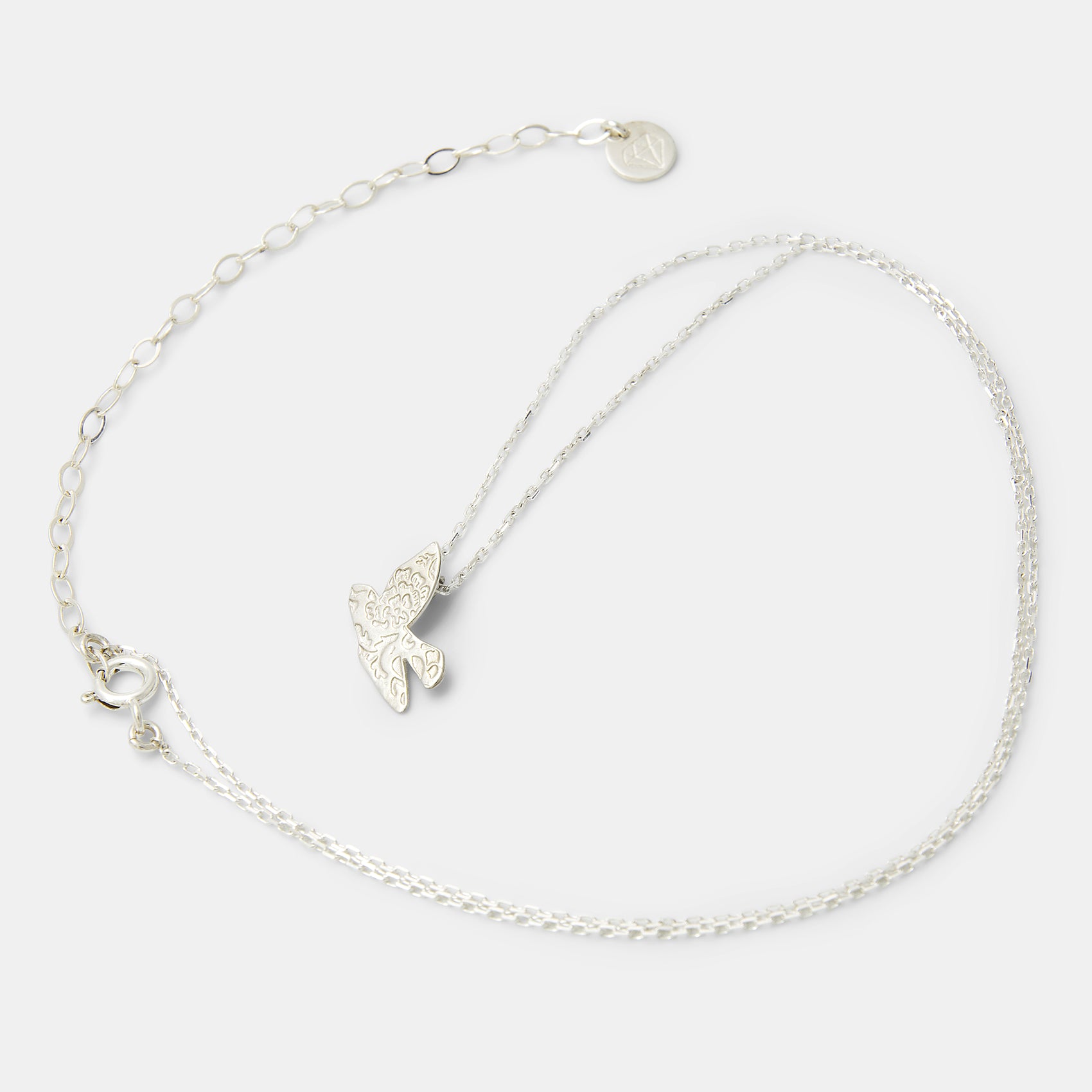 Flying Bird Sterling Silver Pendant Necklace