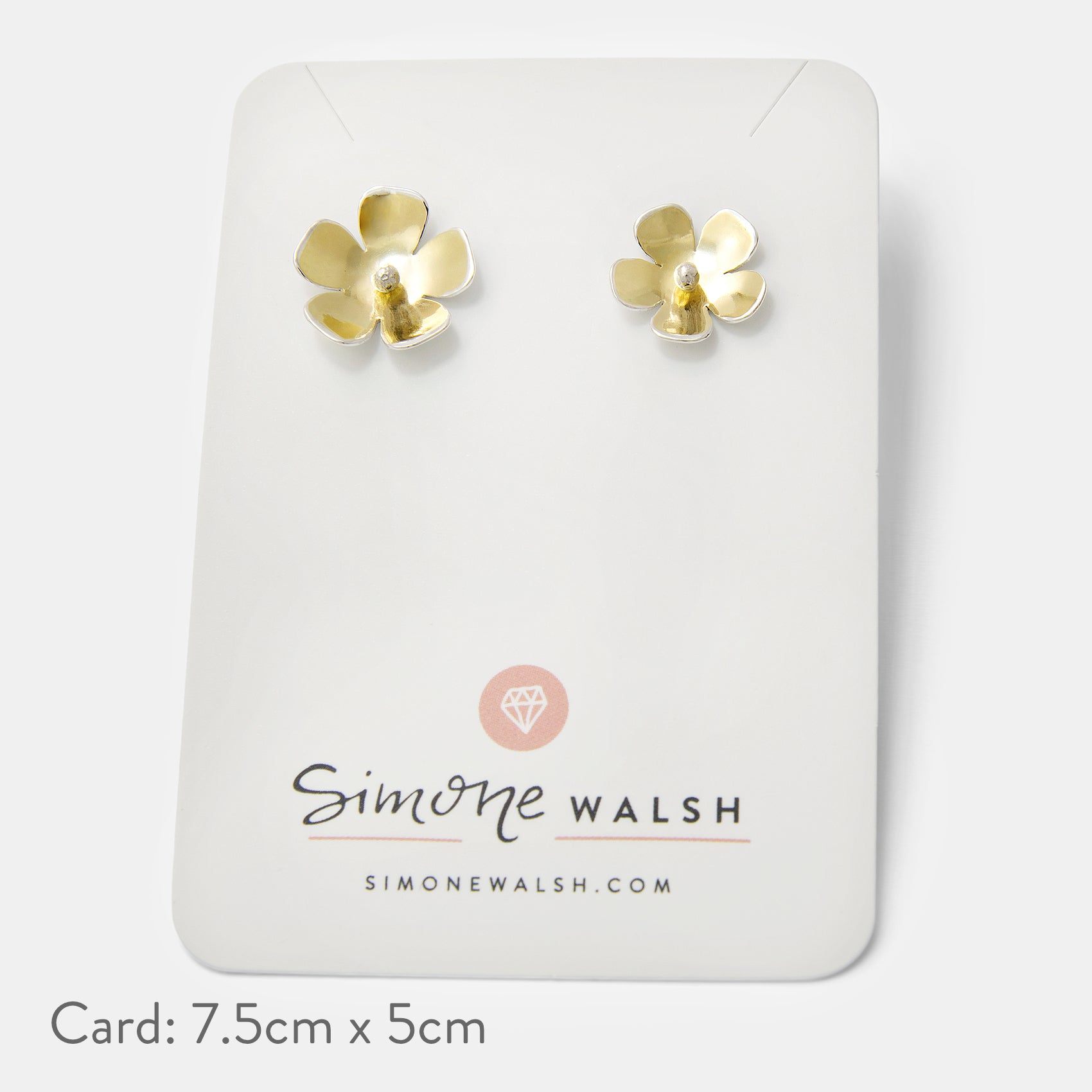 Mixed Metal Gold & Silver Flower Stud Earrings