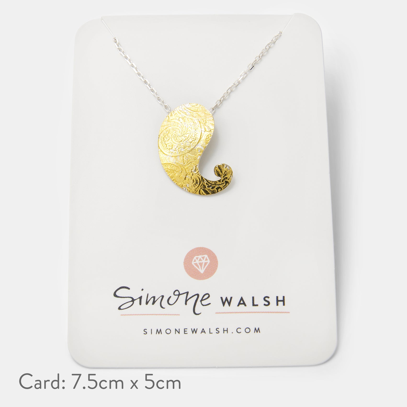 Paisley Gold & Silver Pendant Necklace