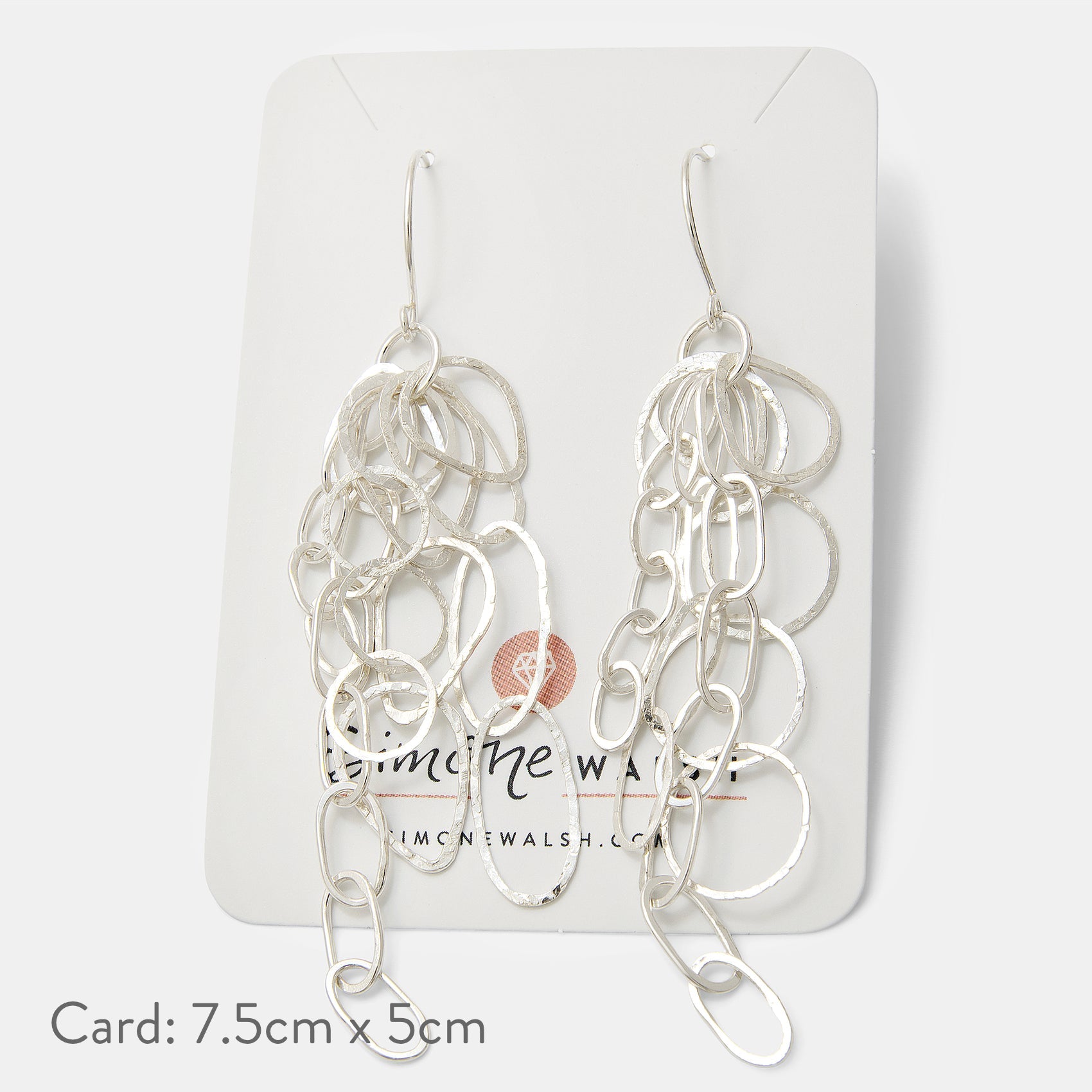 Handmade Silver Chain Statement Dangle Earrings - Simone Walsh Jewellery Australia