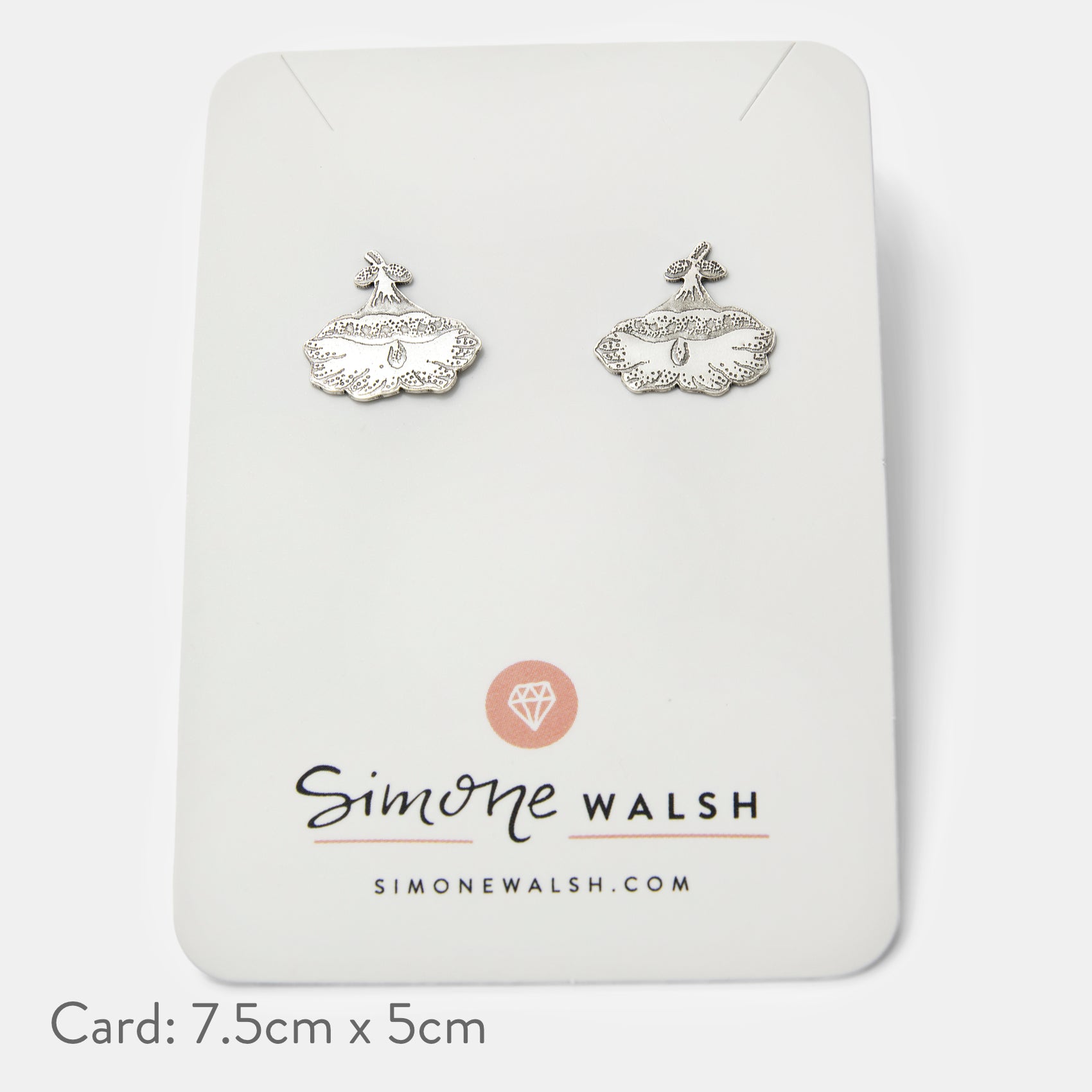 Hibiscus Flower Sterling Silver Stud Earrings