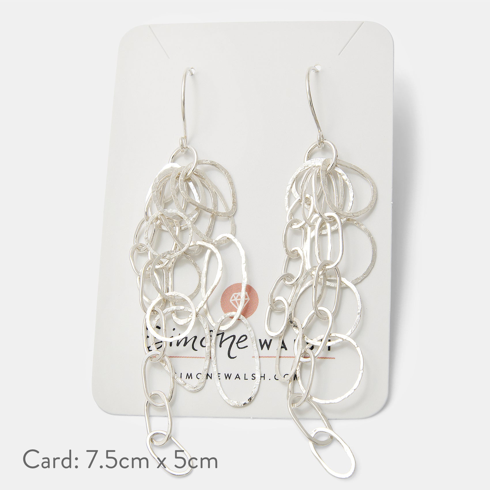 Handmade Silver Chain Statement Dangle Earrings