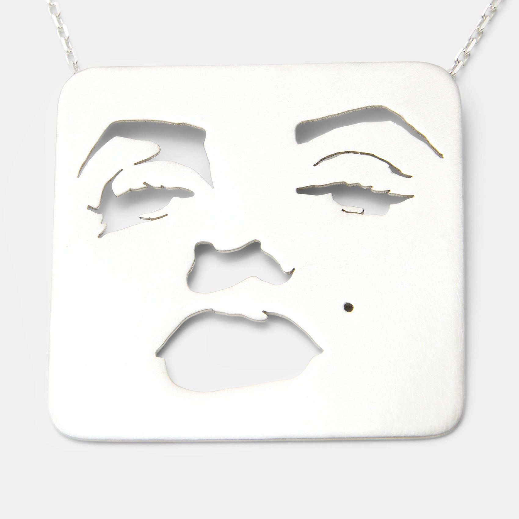 Pop Art Silver Statement Pendant Necklace
