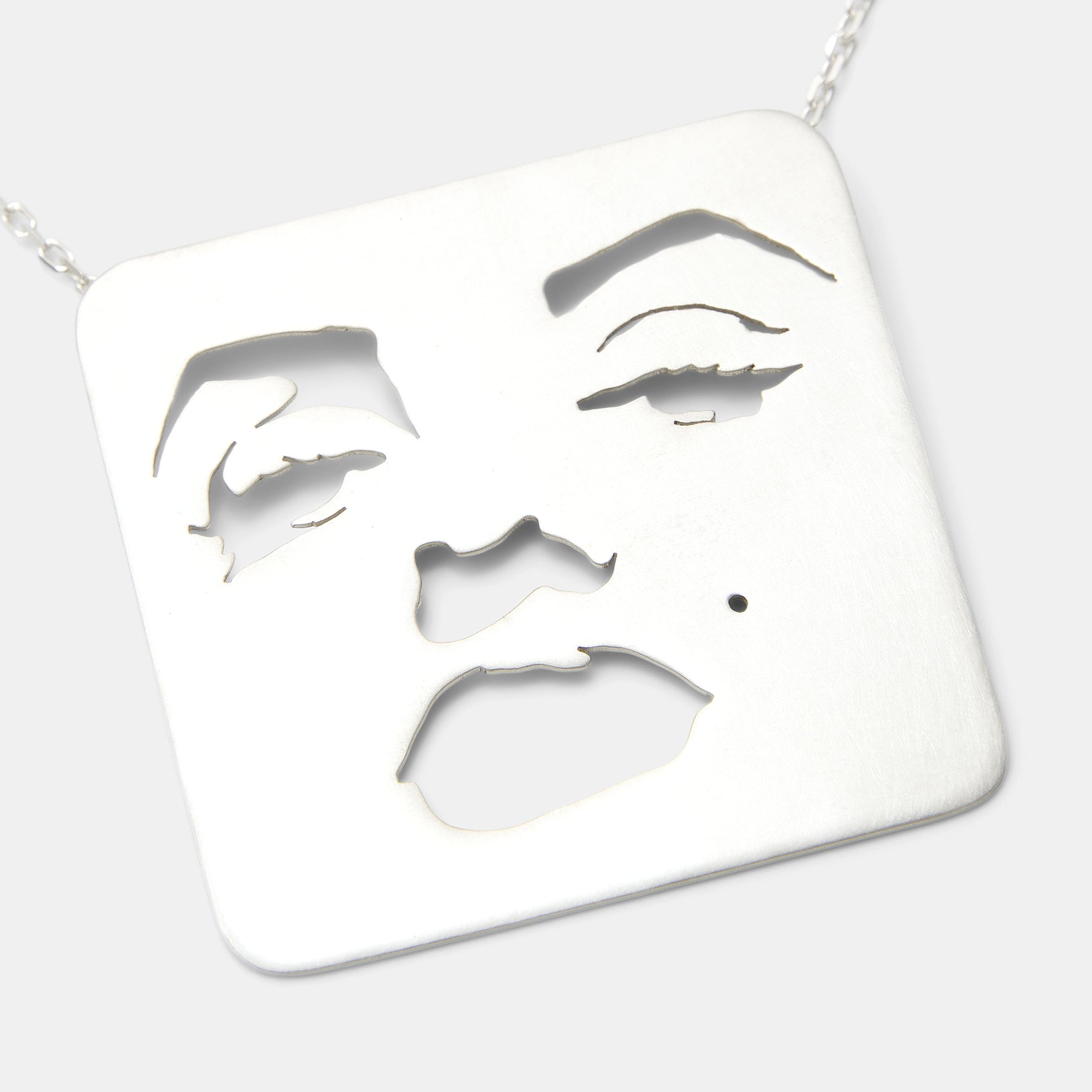 Pop Art Silver Statement Pendant Necklace