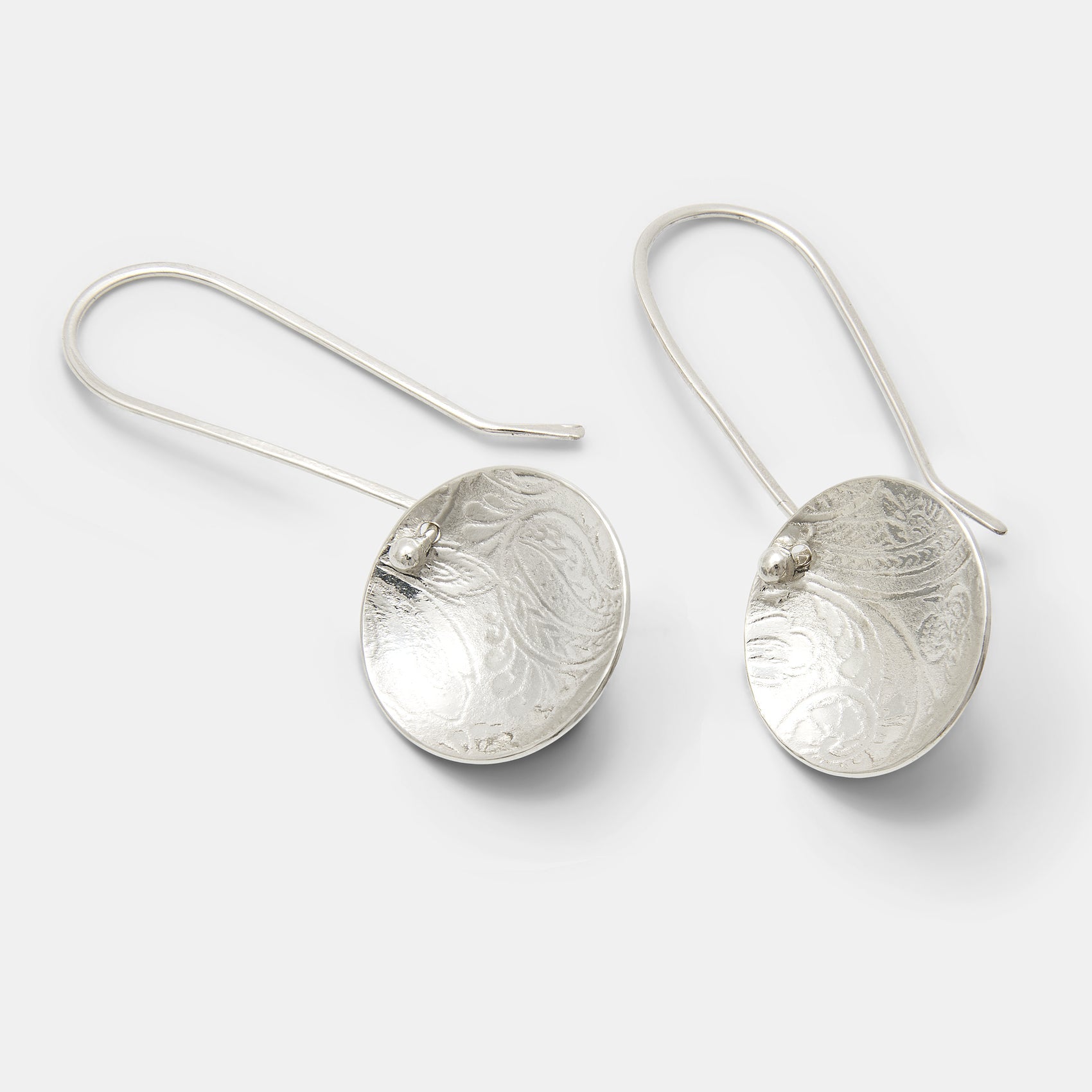 Paisley Dish Sterling Silver Drop Earrings - Simone Walsh Jewellery Australia