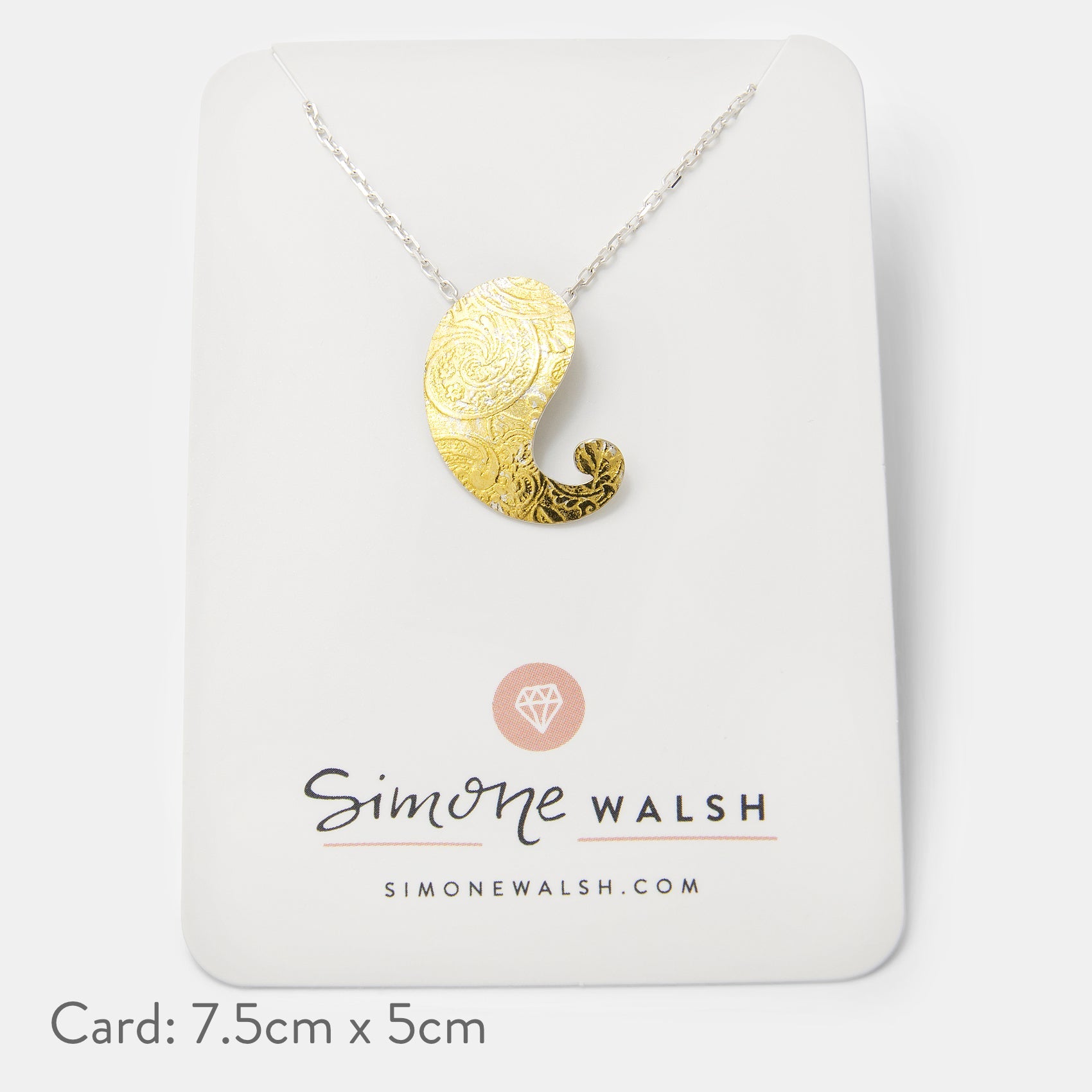 Paisley Gold & Silver Pendant Necklace - Simone Walsh Jewellery Australia
