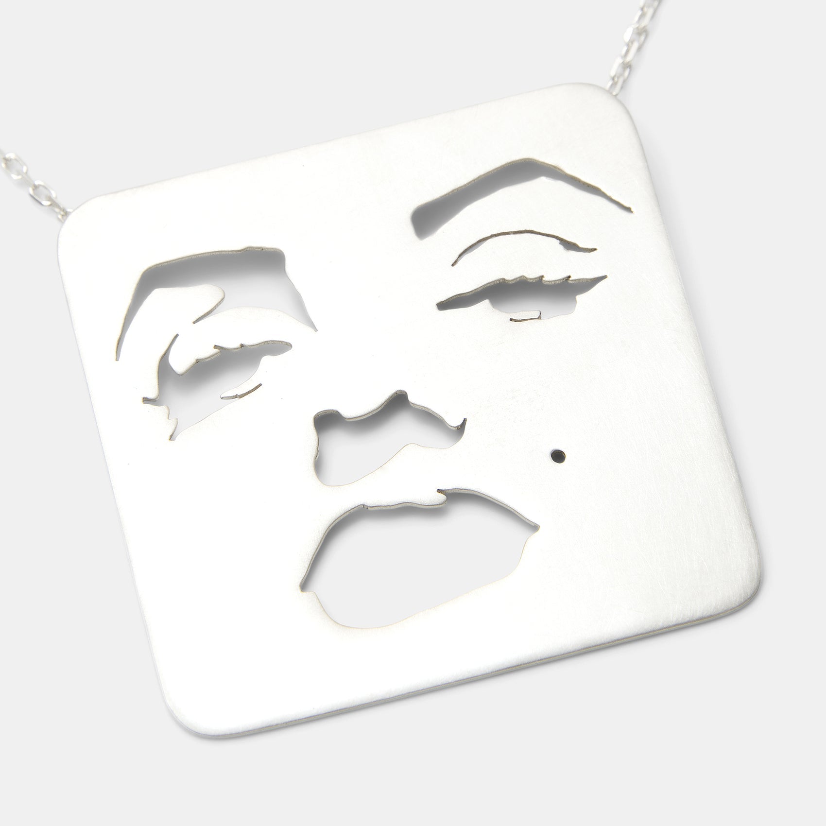 Pop Art Silver Statement Pendant Necklace - Simone Walsh Jewellery Australia