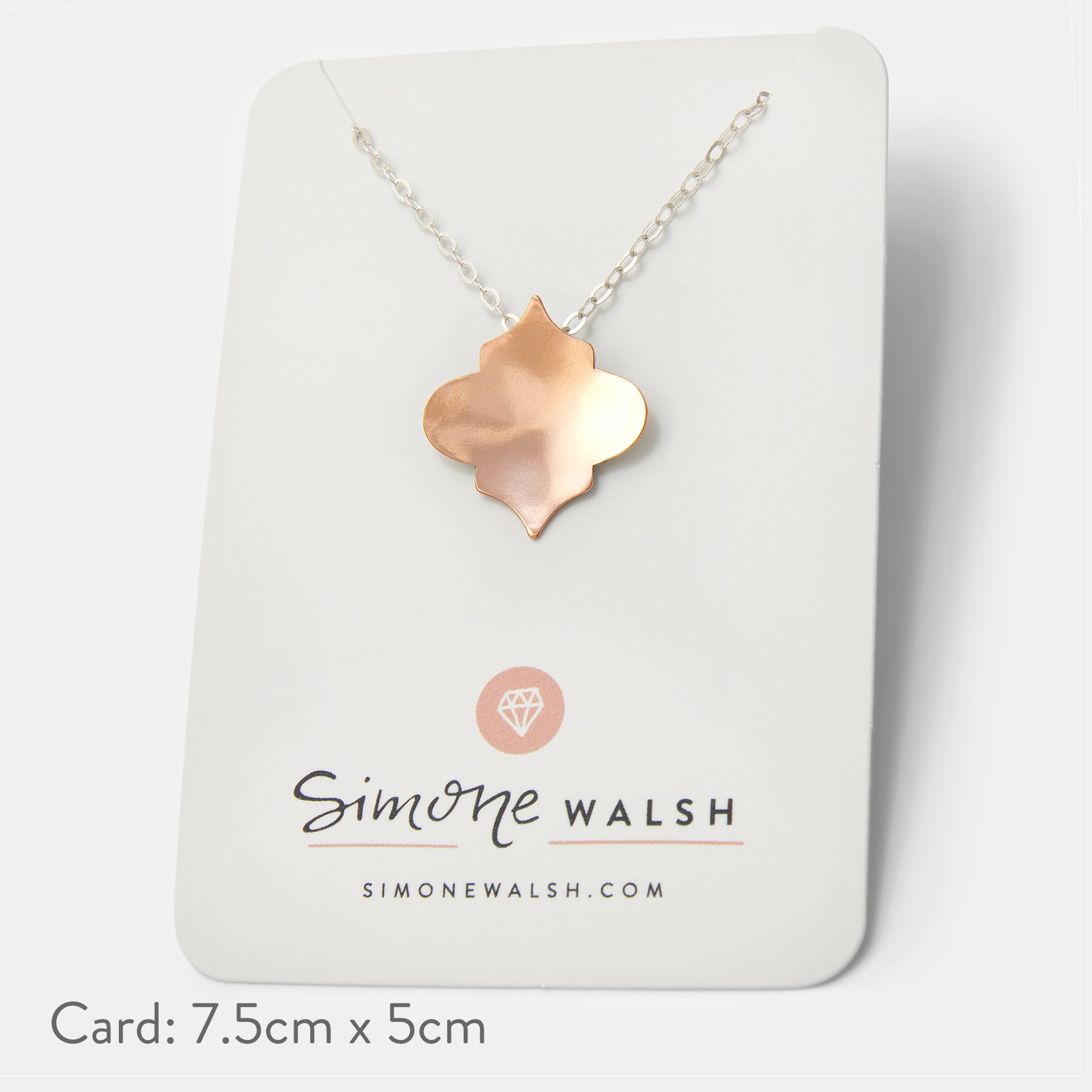 Quatrefoil Copper & Sterling Silver Pendant Necklace