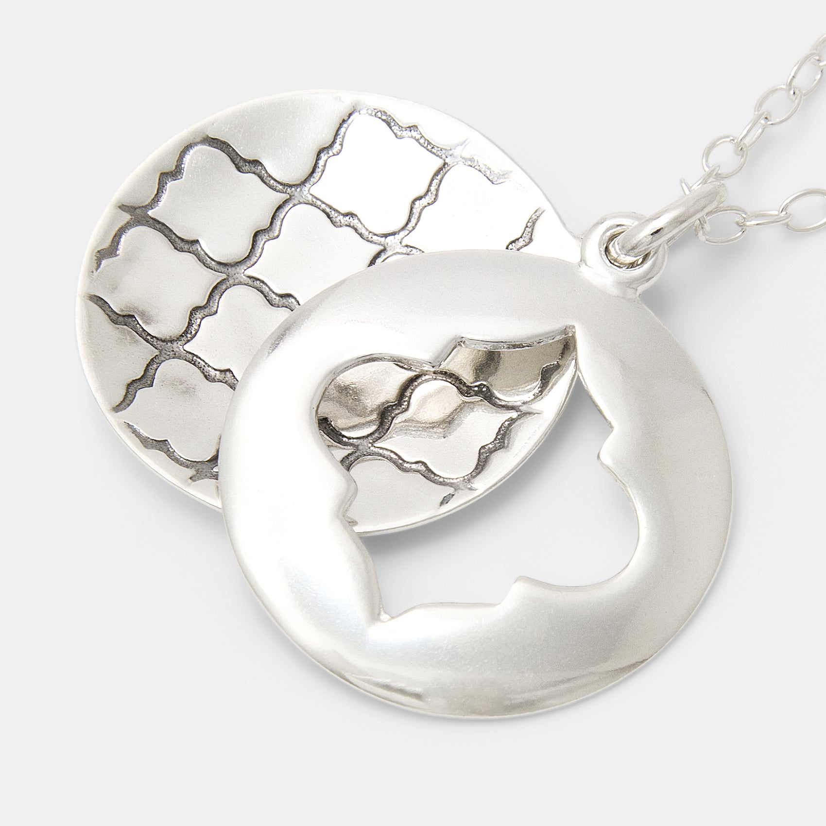 Quatrefoil Sterling Silver Open Locket Necklace