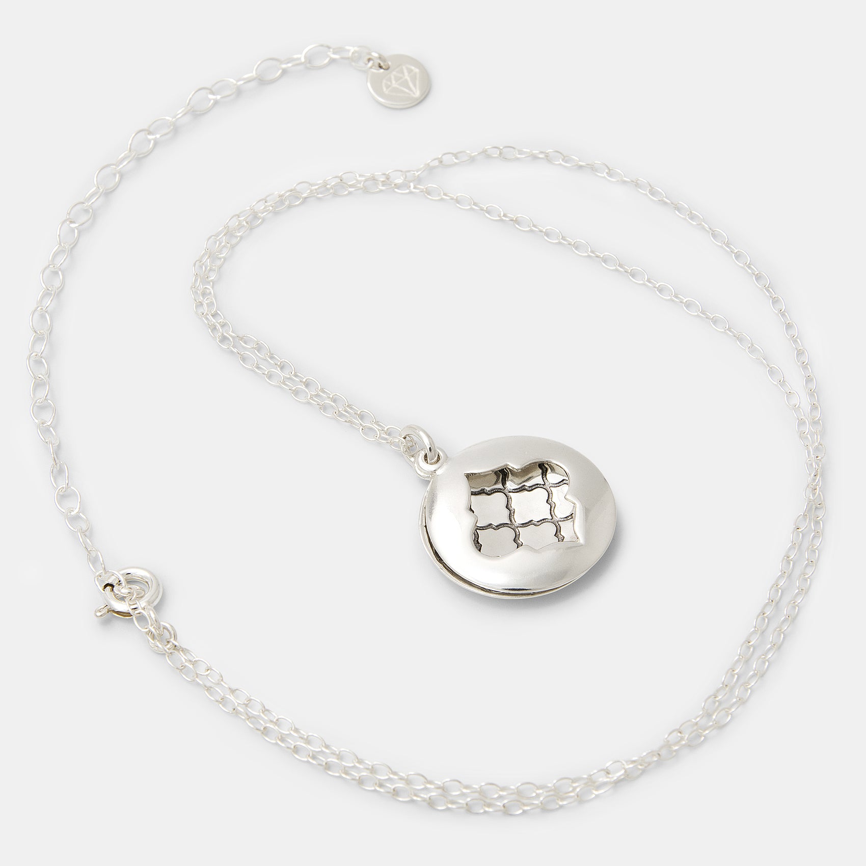 Quatrefoil Sterling Silver Open Locket Necklace
