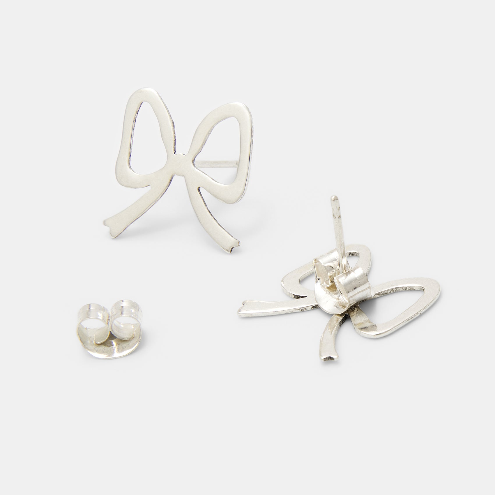 Ribbon Bow Sterling Silver Stud Earrings - Simone Walsh Jewellery Australia
