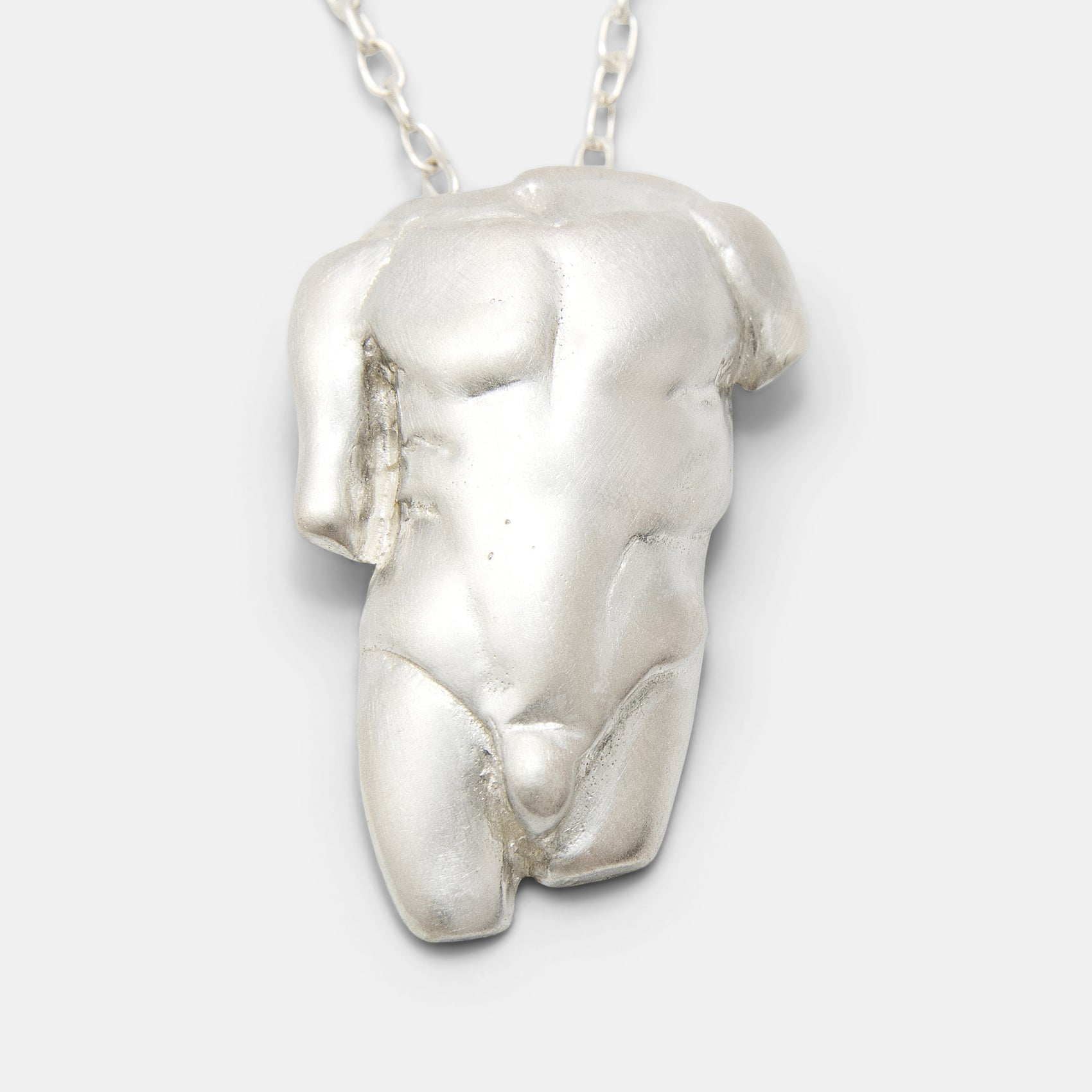 Roman Statue Sterling Silver Pendant Necklace