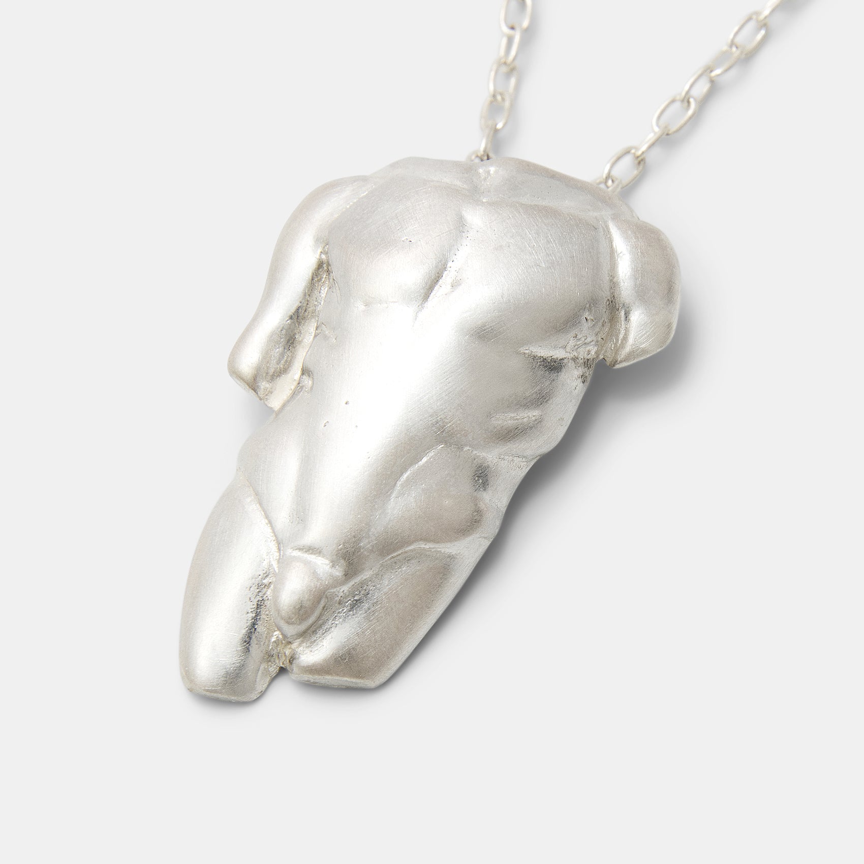 Roman Statue Sterling Silver Pendant Necklace