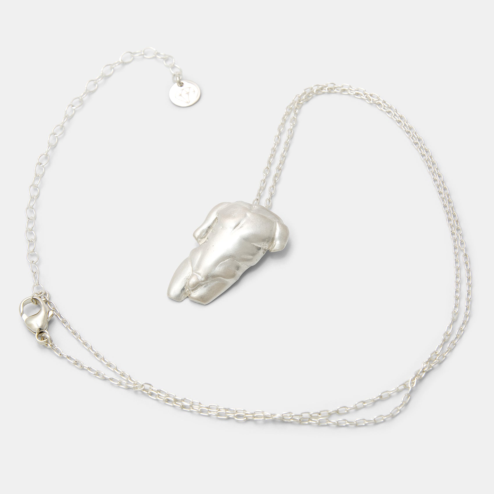 Roman Statue Sterling Silver Pendant Necklace