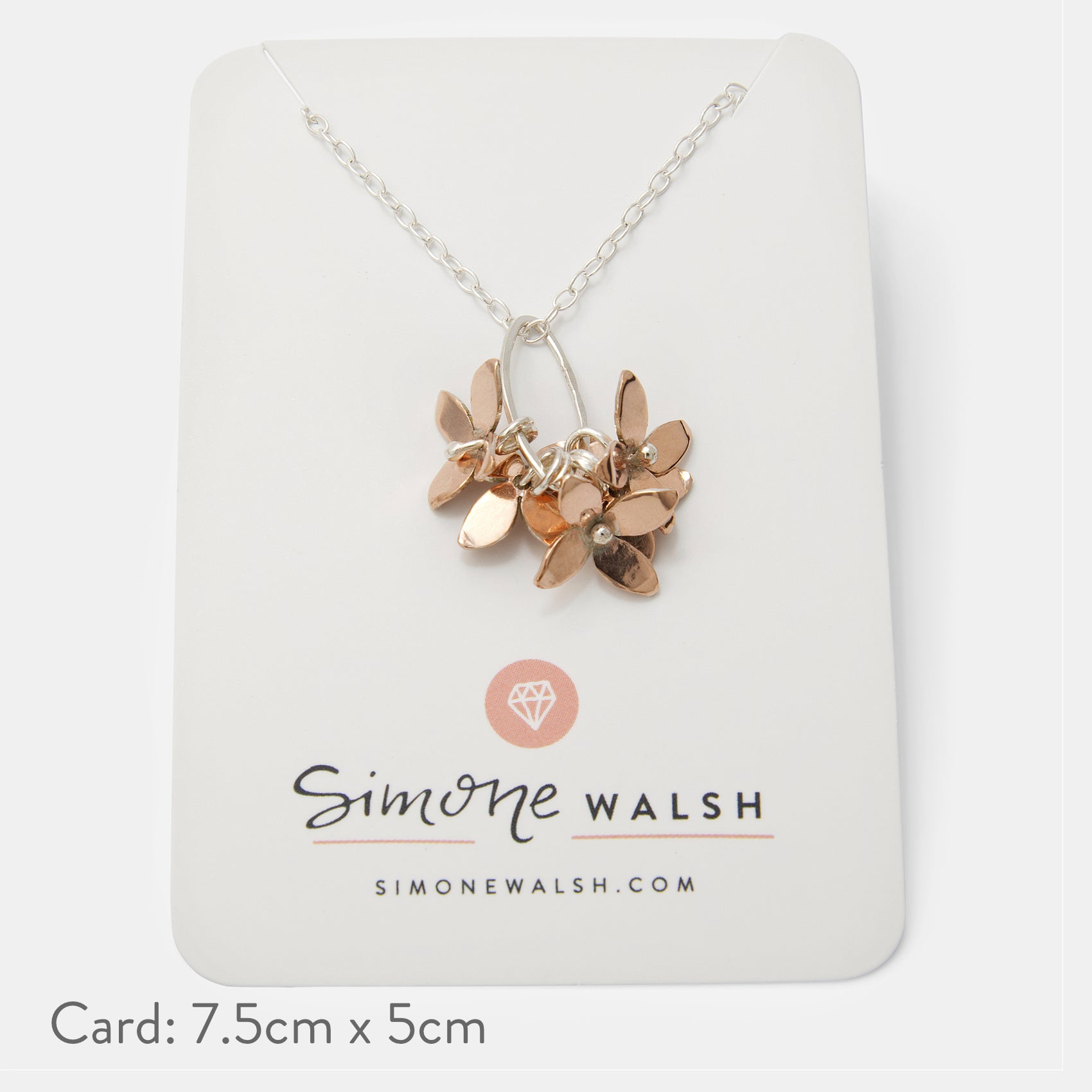 Shakudō Flowers Sterling Silver Pendant Necklace