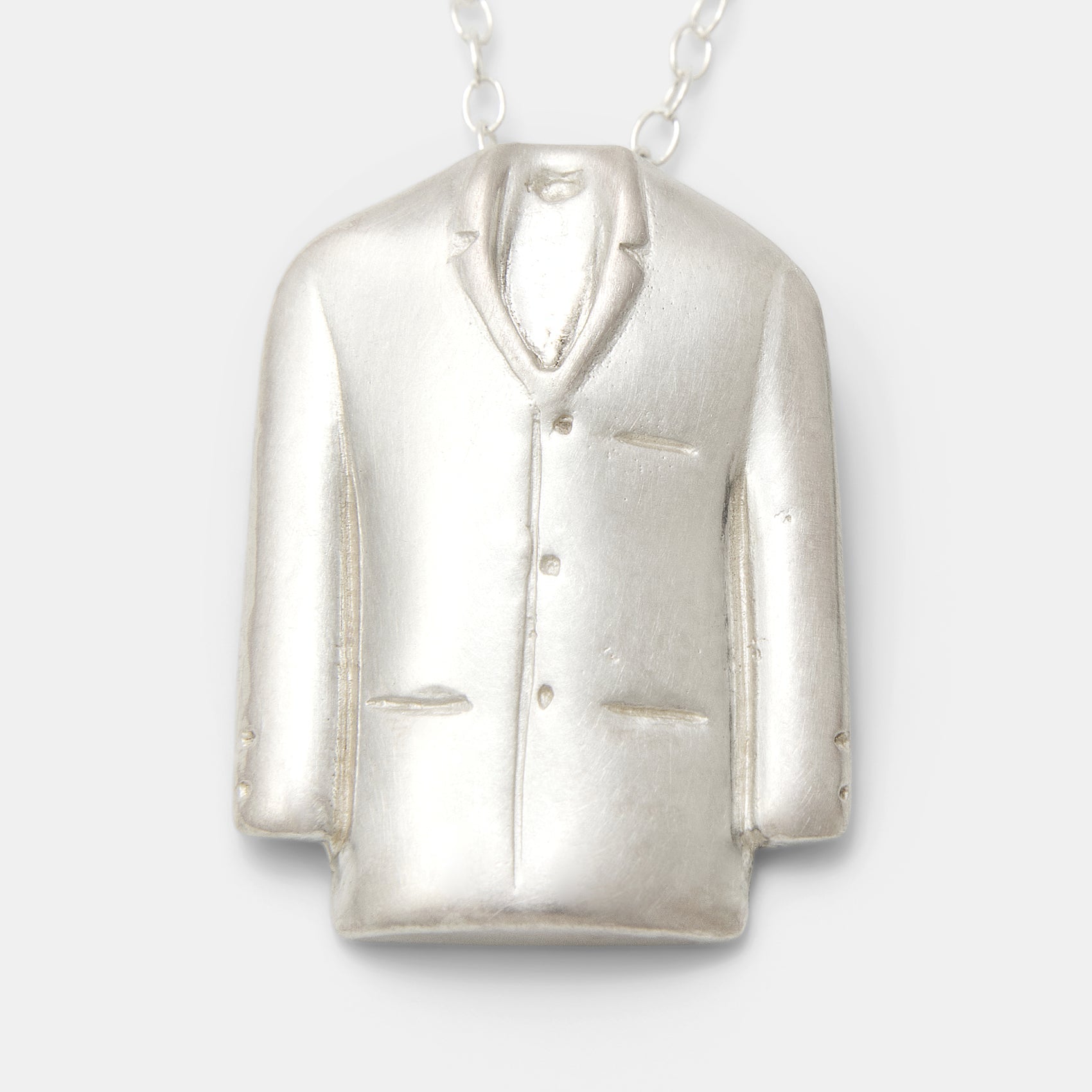 Three Button Jacket Sterling Silver Pendant Necklace - Simone Walsh Jewellery Australia