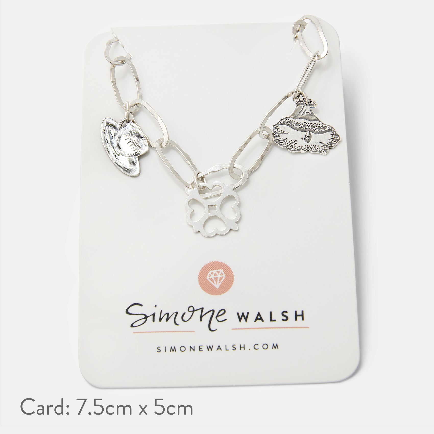 Victorian Handmade Sterling Silver Charm Bracelet
