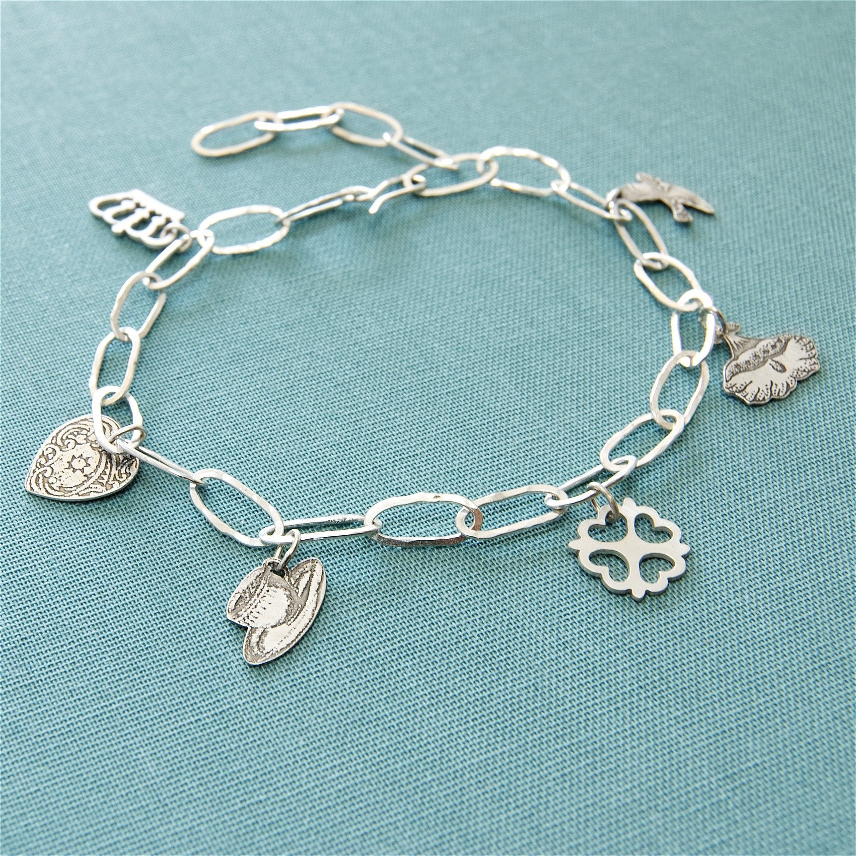 Victorian Handmade Sterling Silver Charm Bracelet - Simone Walsh Jewellery Australia