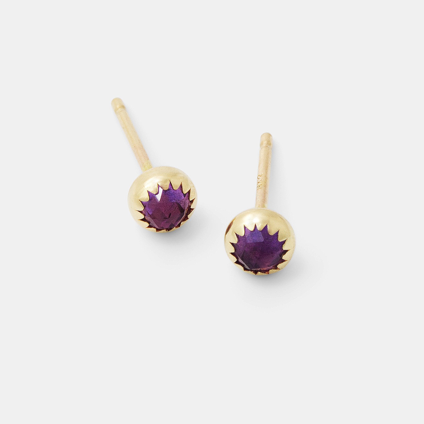 Amethyst & gold stud earrings - Simone Walsh Jewellery Australia