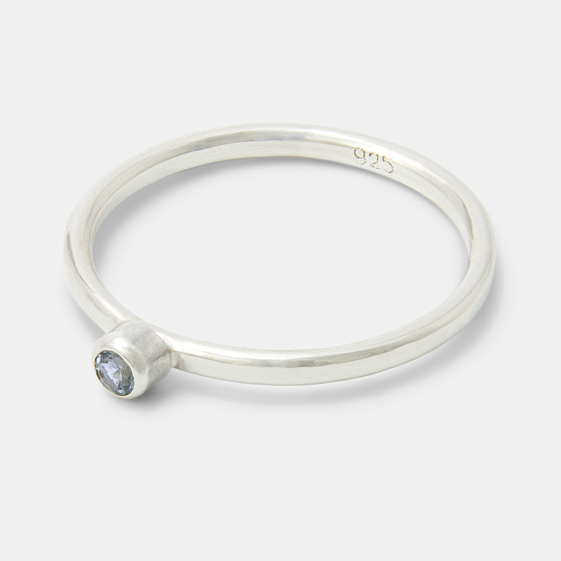 Aquamarine Silver Stacking Ring - Simone Walsh Jewellery Australia