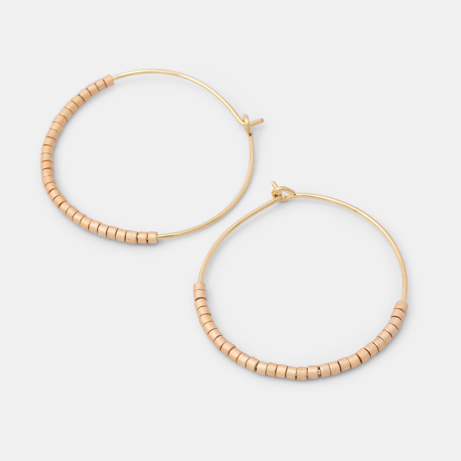 Beaded hoop earrings: gold - Simone Walsh Jewellery Australia