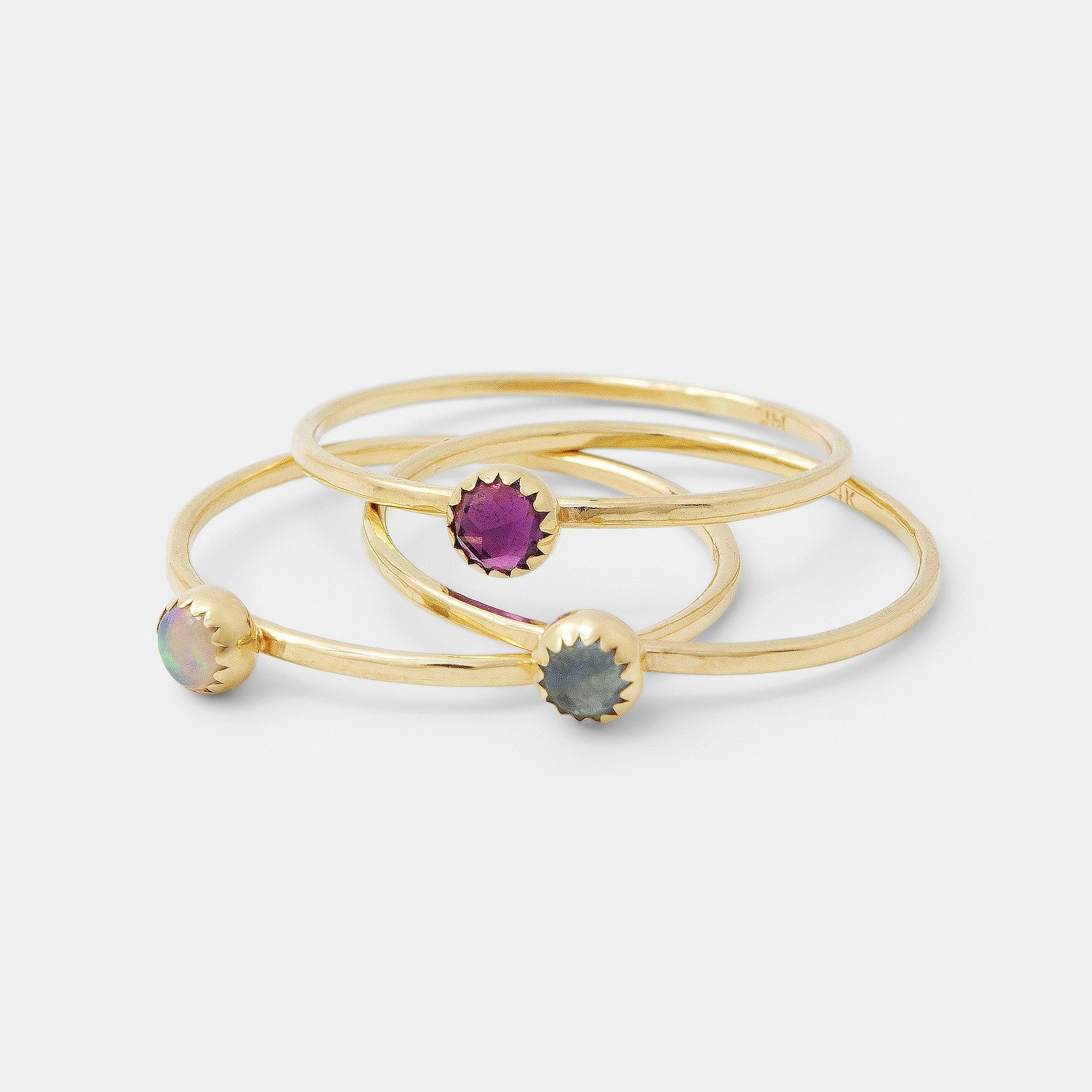 Birthstone & gold stacking ring - Simone Walsh Jewellery Australia
