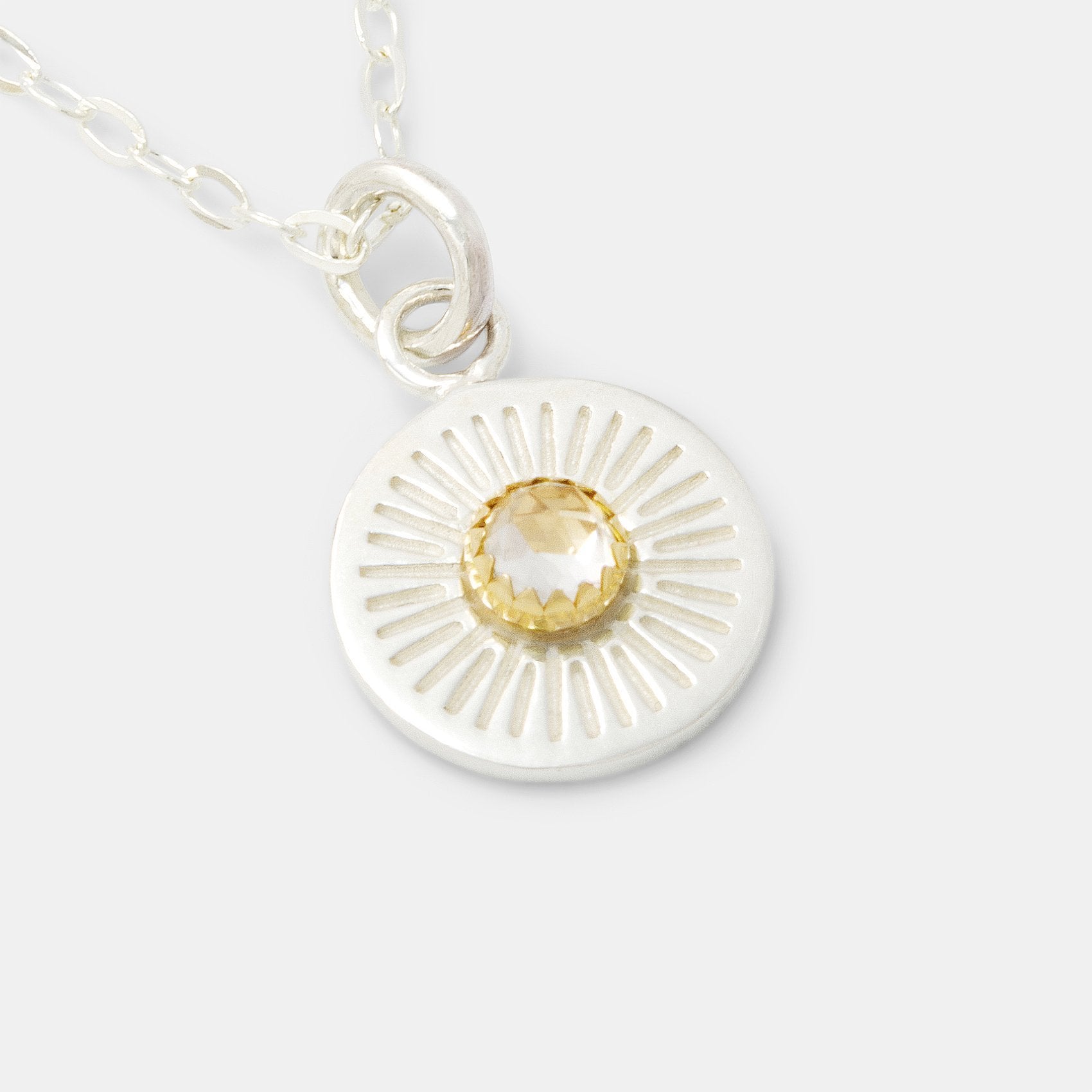 Birthstone Silver Pendant: White Topaz Simone Walsh