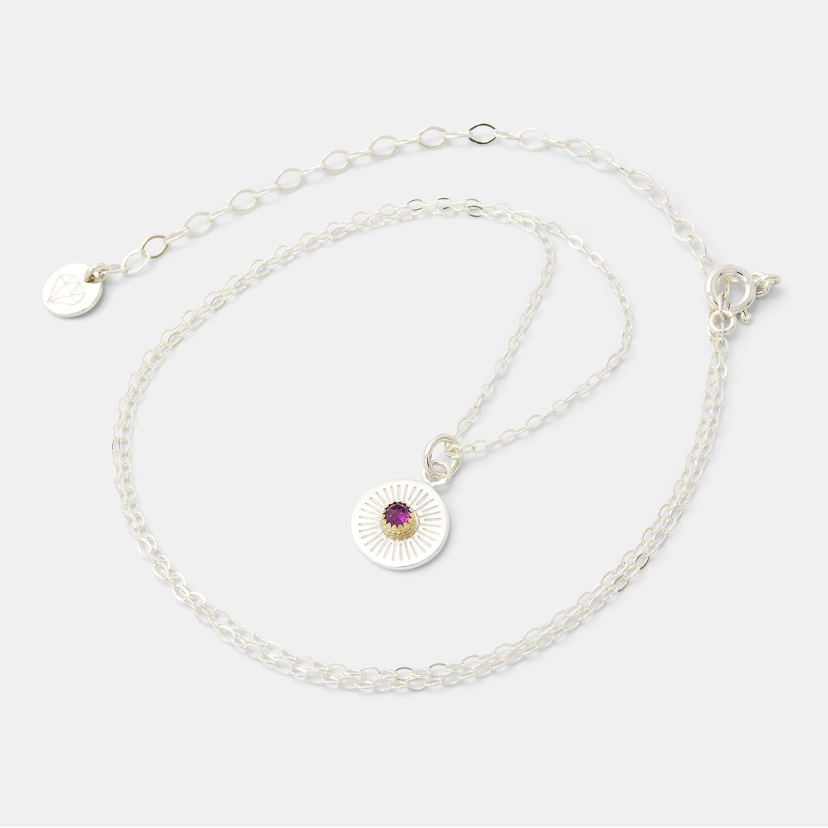 Birthstone silver pendant: amethyst - Simone Walsh Jewellery Australia