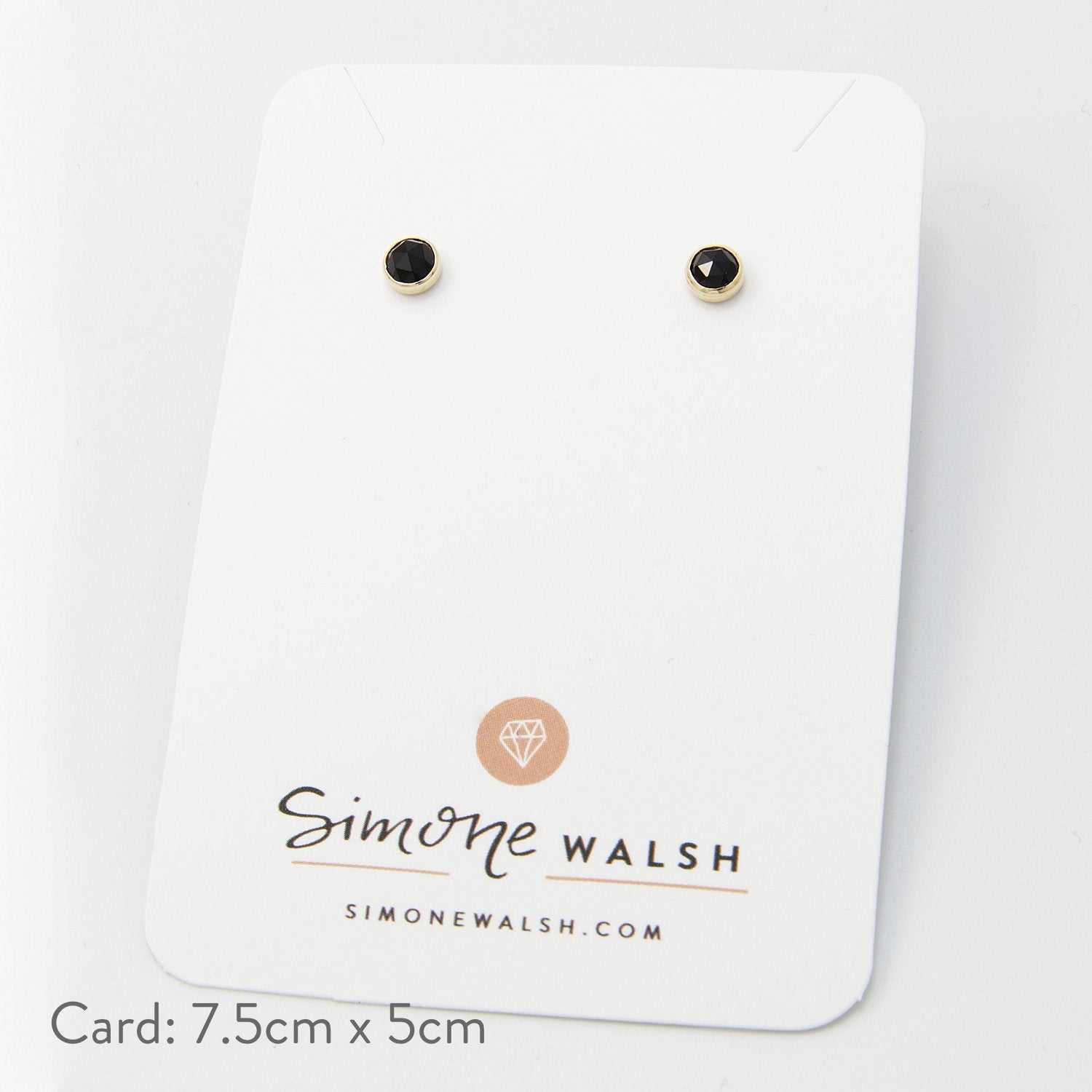 Black spinel & solid gold stud earrings - Simone Walsh Jewellery Australia