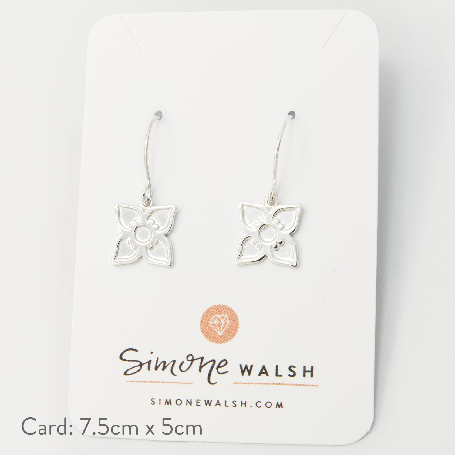 Boronia Flower Silver Drop Earrings - Simone Walsh Jewellery Australia