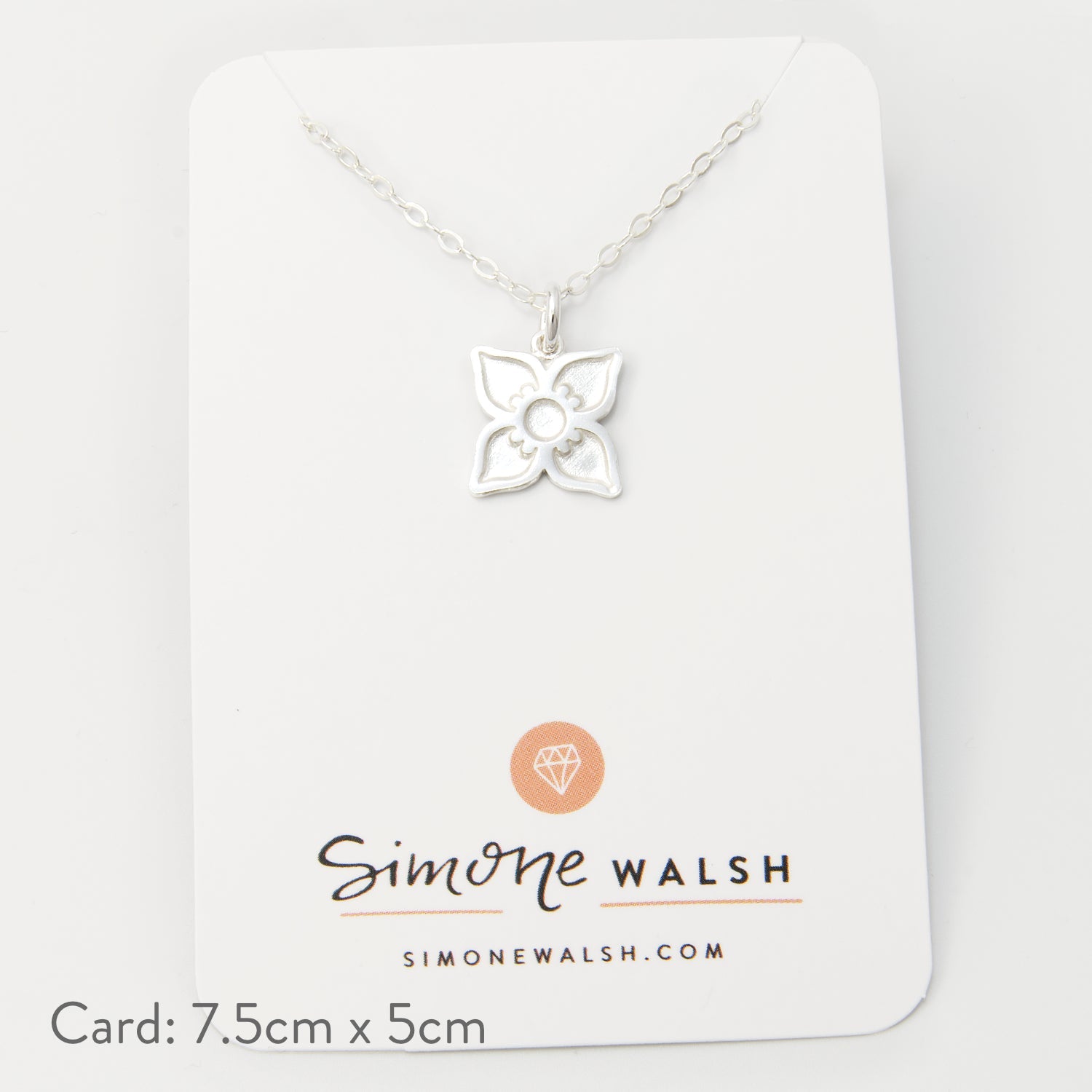 Boronia Flower Silver Pendant Necklace - Simone Walsh Jewellery Australia