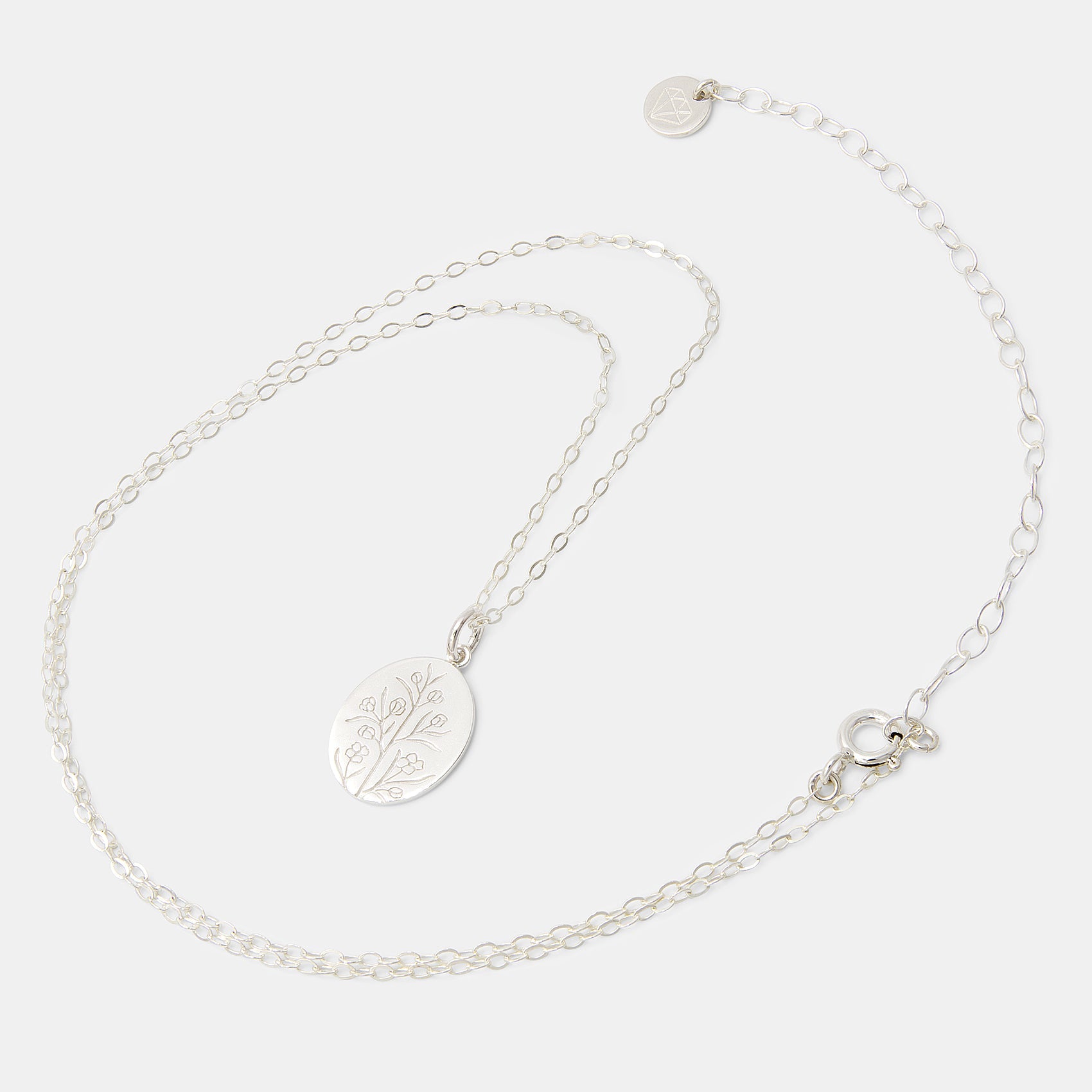 Boronia Oval Silver Pendant Necklace - Simone Walsh Jewellery Australia