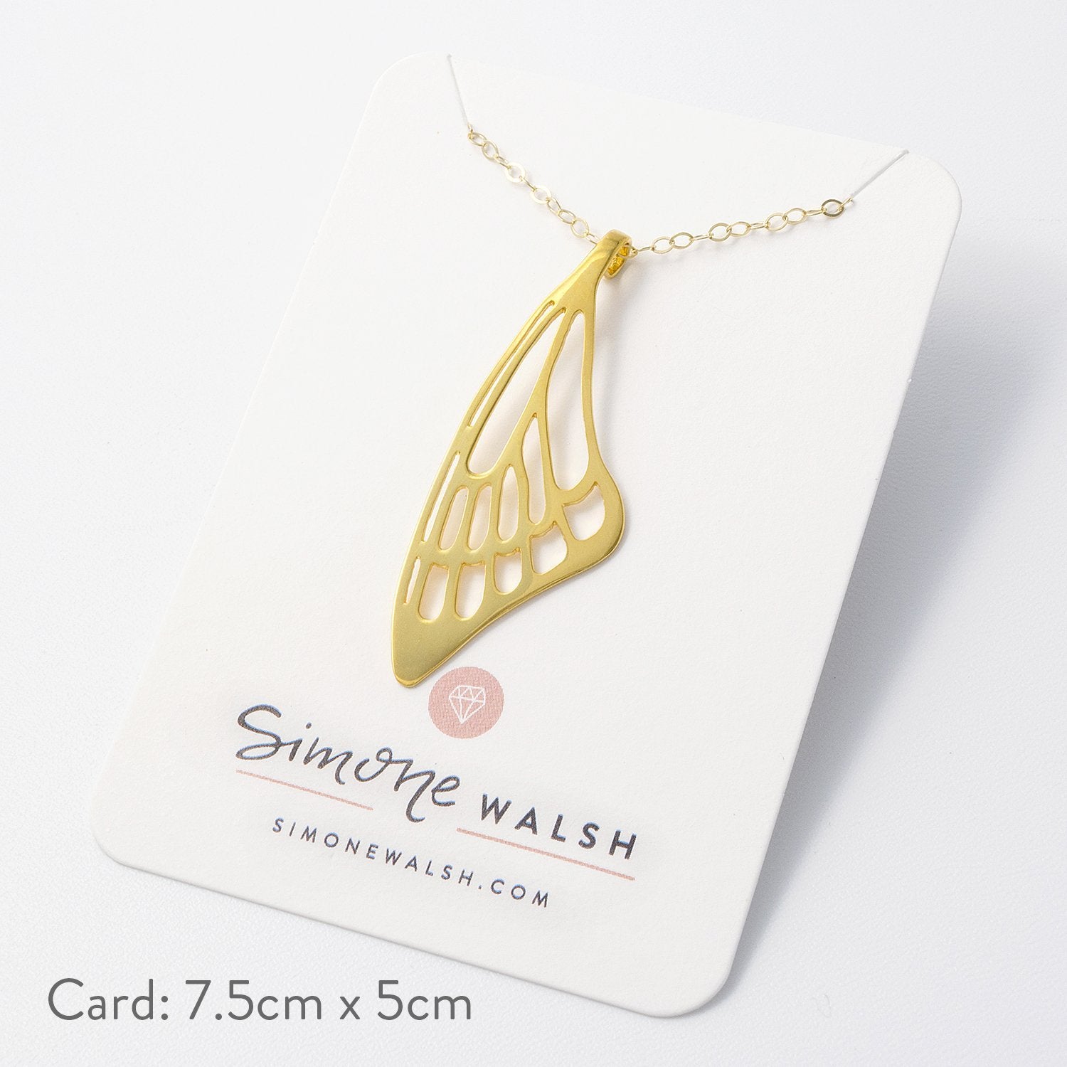 Butterfly wing pendant in gold - Simone Walsh Jewellery Australia