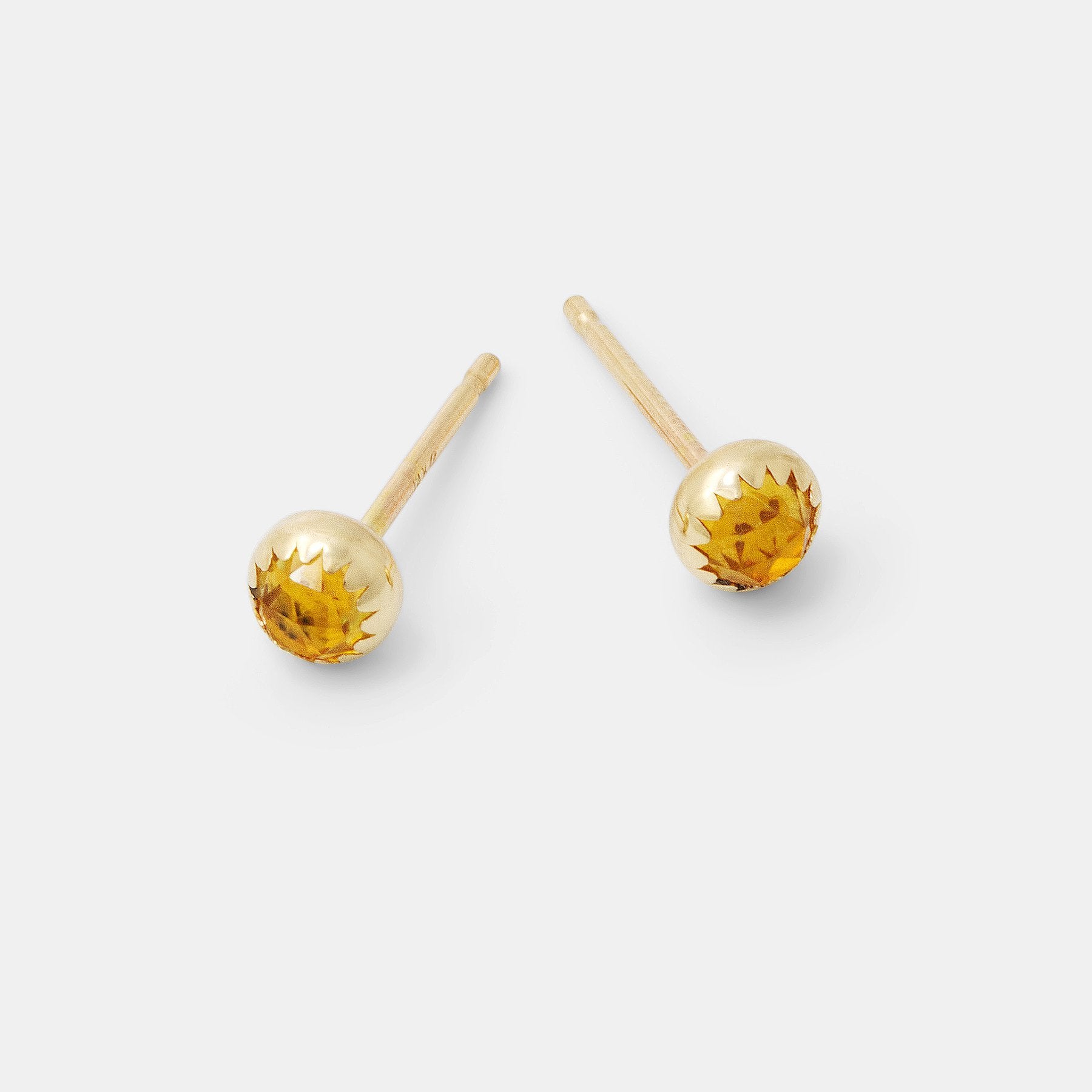 Citrine & gold stud earrings - Simone Walsh Jewellery Australia