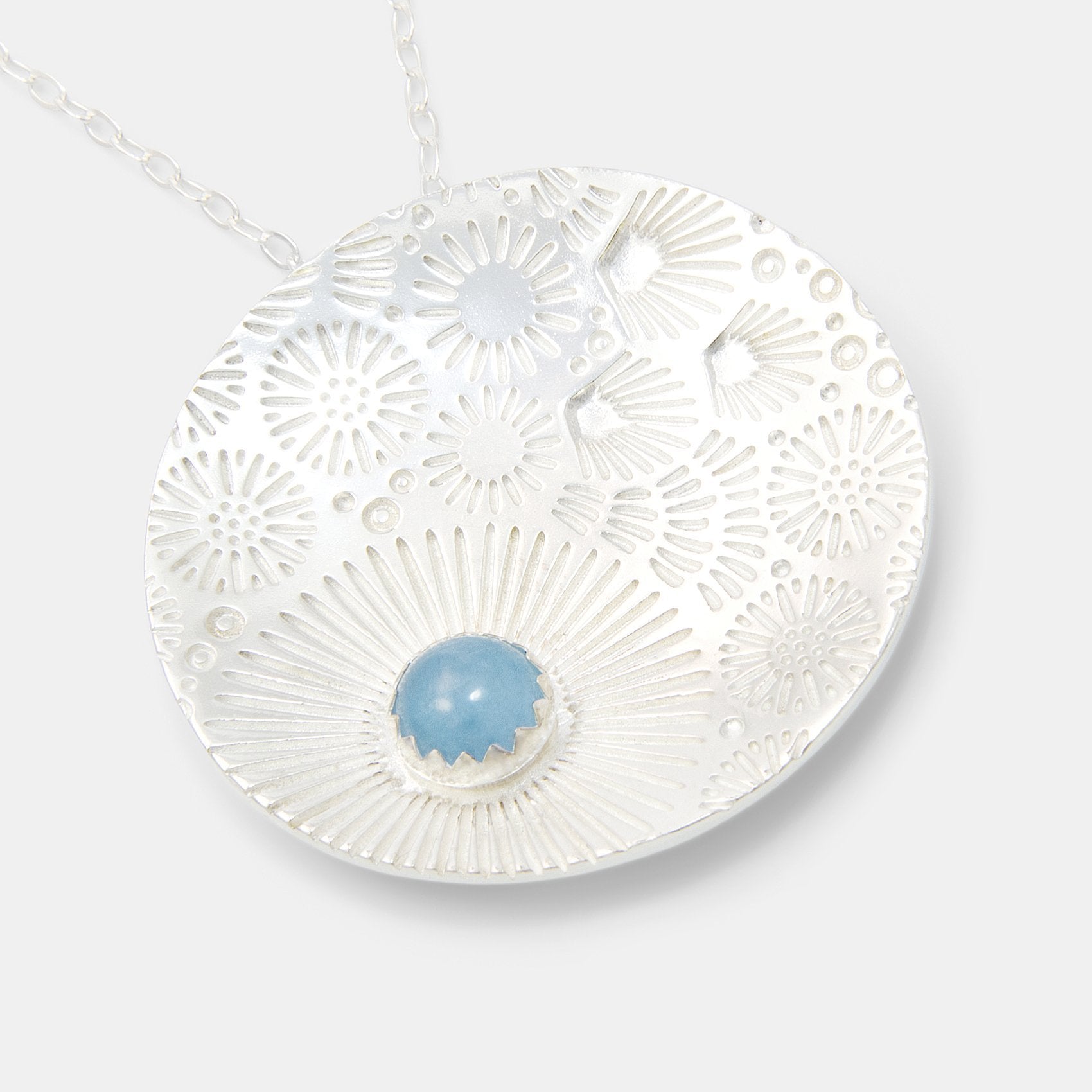 Coral reef & aquamarine pendant necklace - Simone Walsh Jewellery Australia