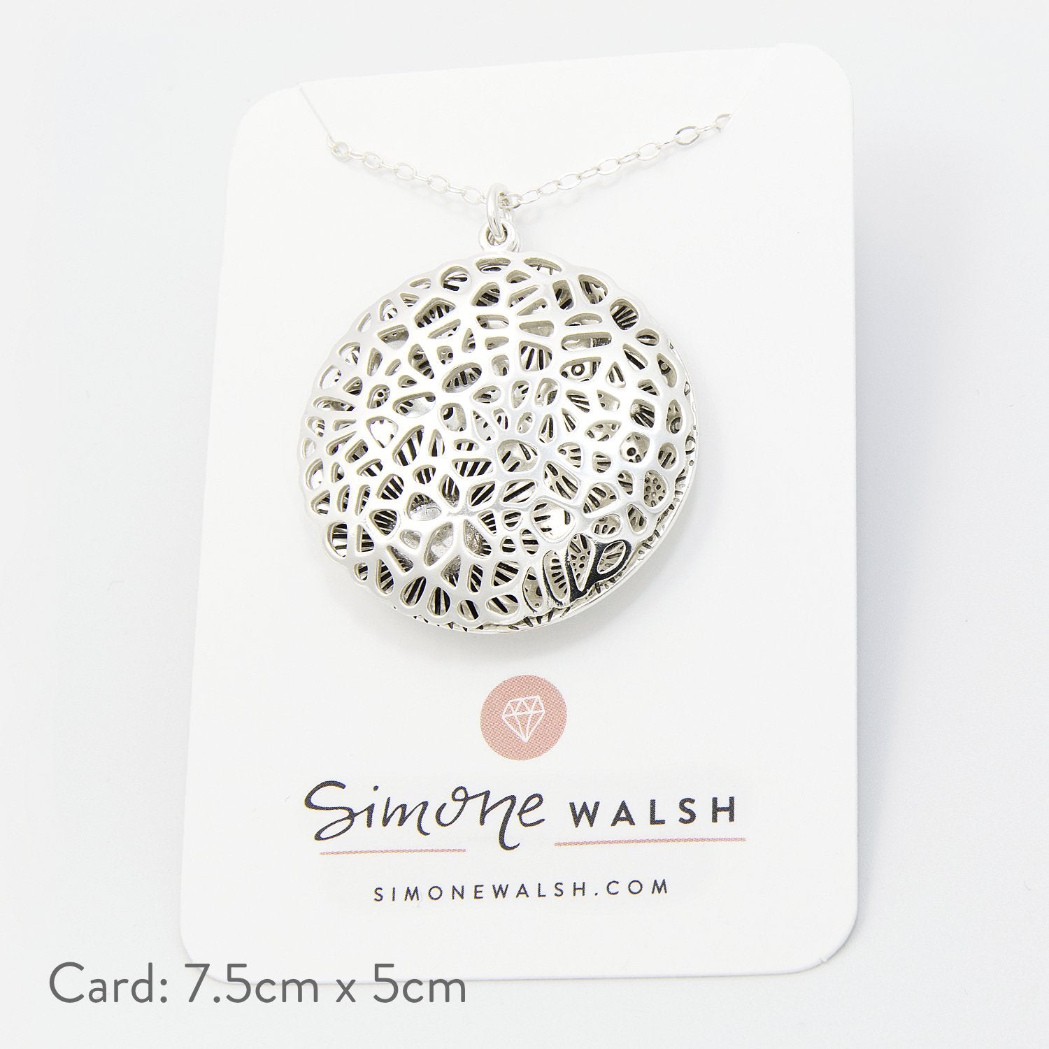 Coral reef silver open locket - Simone Walsh Jewellery Australia