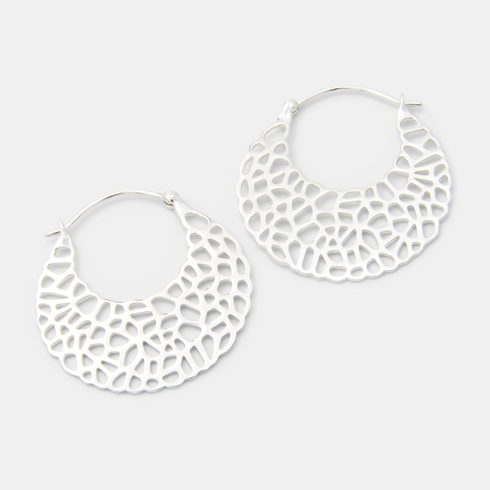 Coral silver hoop earrings - Simone Walsh Jewellery Australia