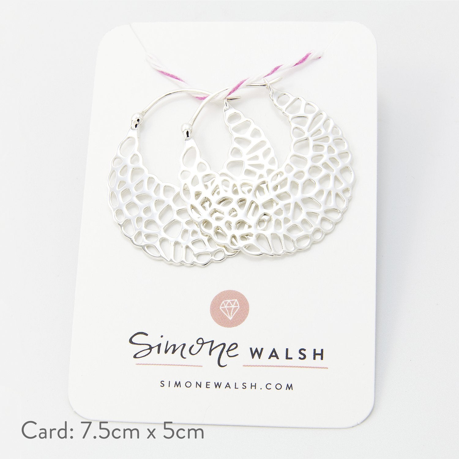 Coral silver hoop earrings - Simone Walsh Jewellery Australia