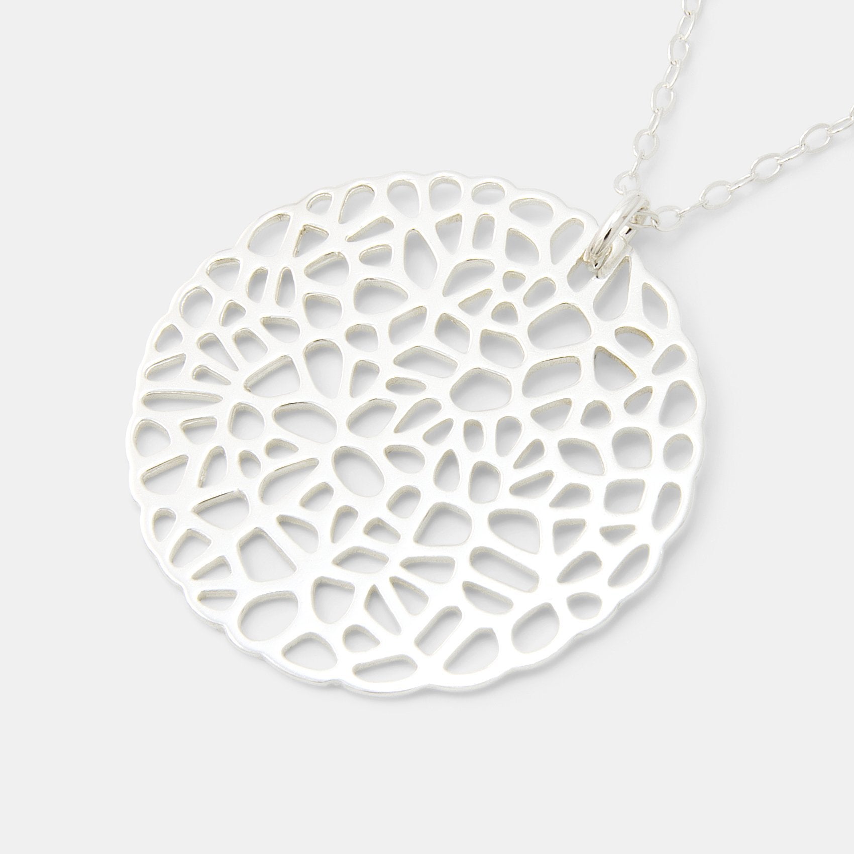 Coral silver pendant necklace (large) - Simone Walsh Jewellery Australia