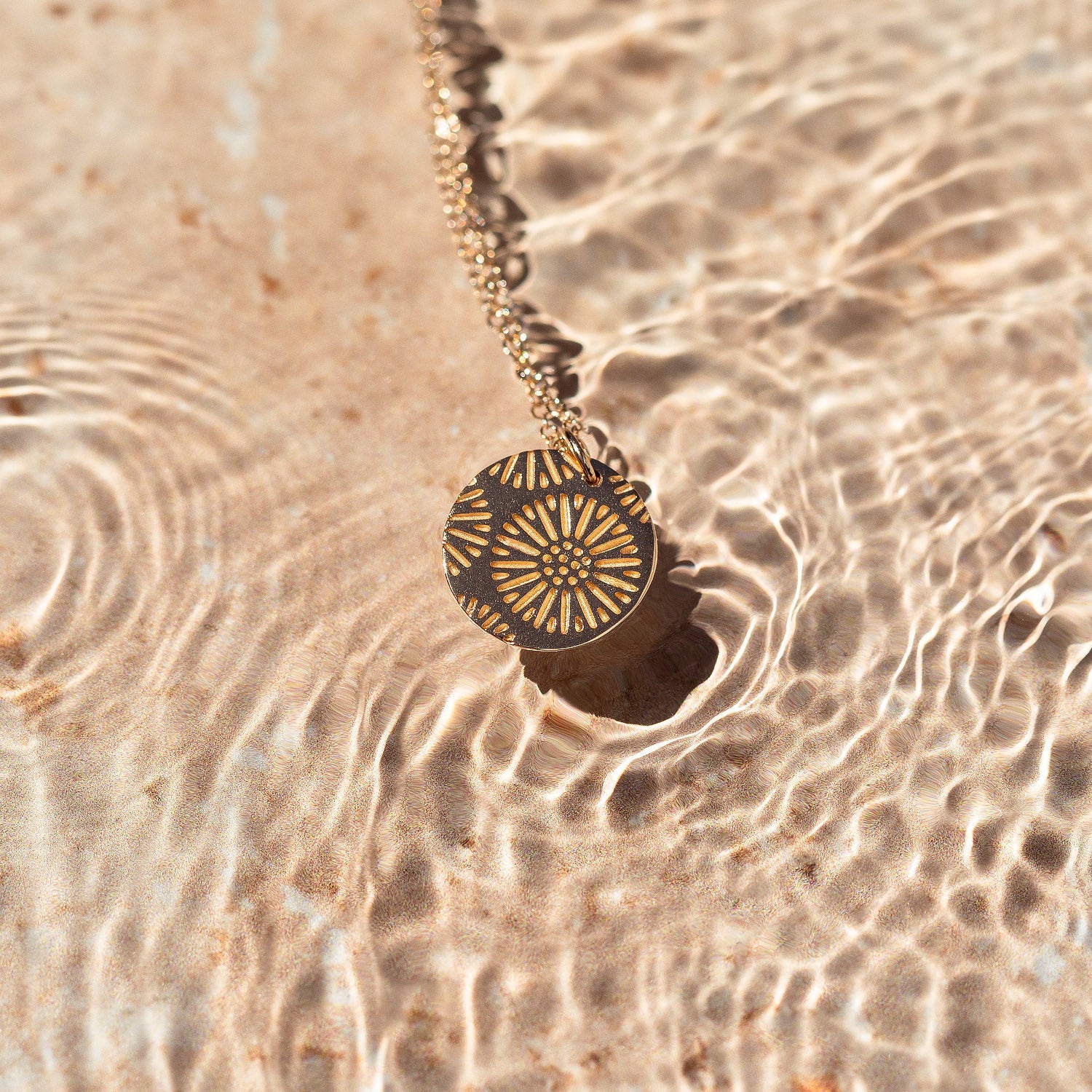 Coral texture solid gold pendant necklace - Simone Walsh Jewellery Australia