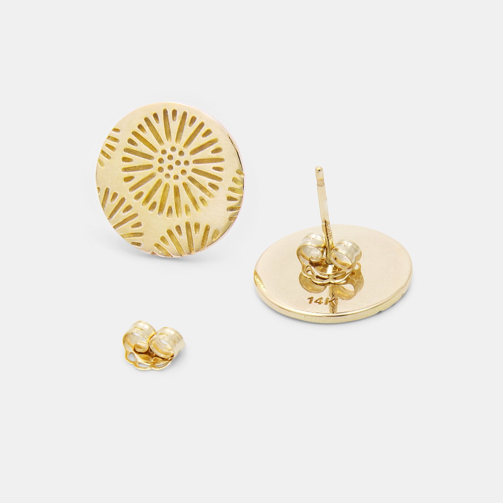 Coral texture solid gold stud earrings - Simone Walsh Jewellery Australia