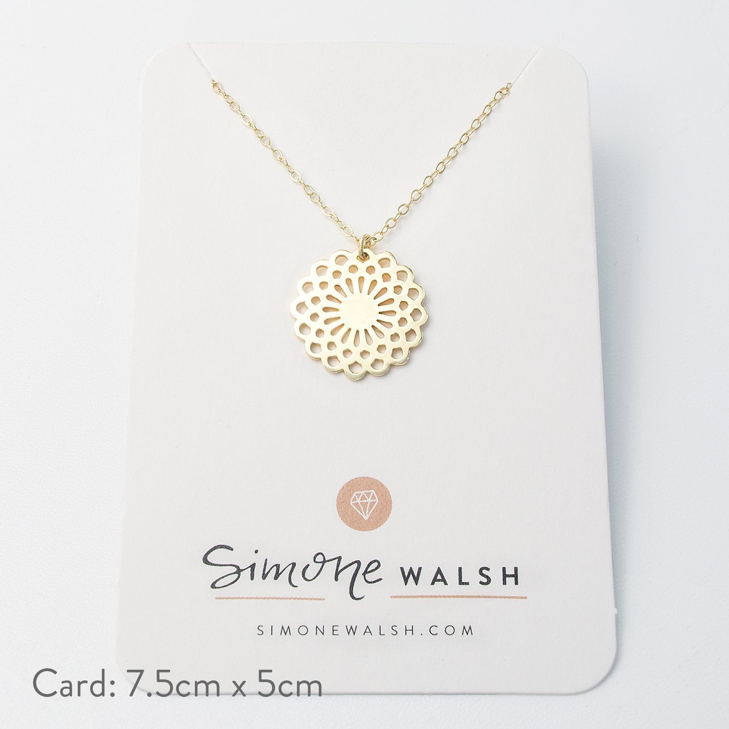 Dahlia pendant: solid gold - Simone Walsh Jewellery Australia